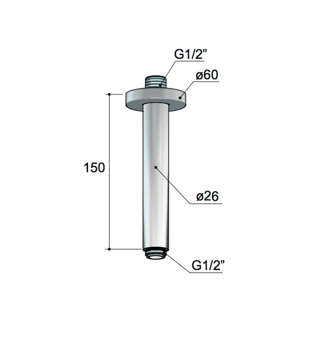 Hotbath Mate Plafondbuis - 15 cm - Geborsteld nikkel - M452GN - Afbeelding 2