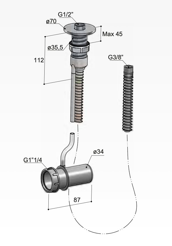 Hotbath Cobber P061 baddoorvoerset Follow-Me - chroom - P061CR - Afbeelding 2