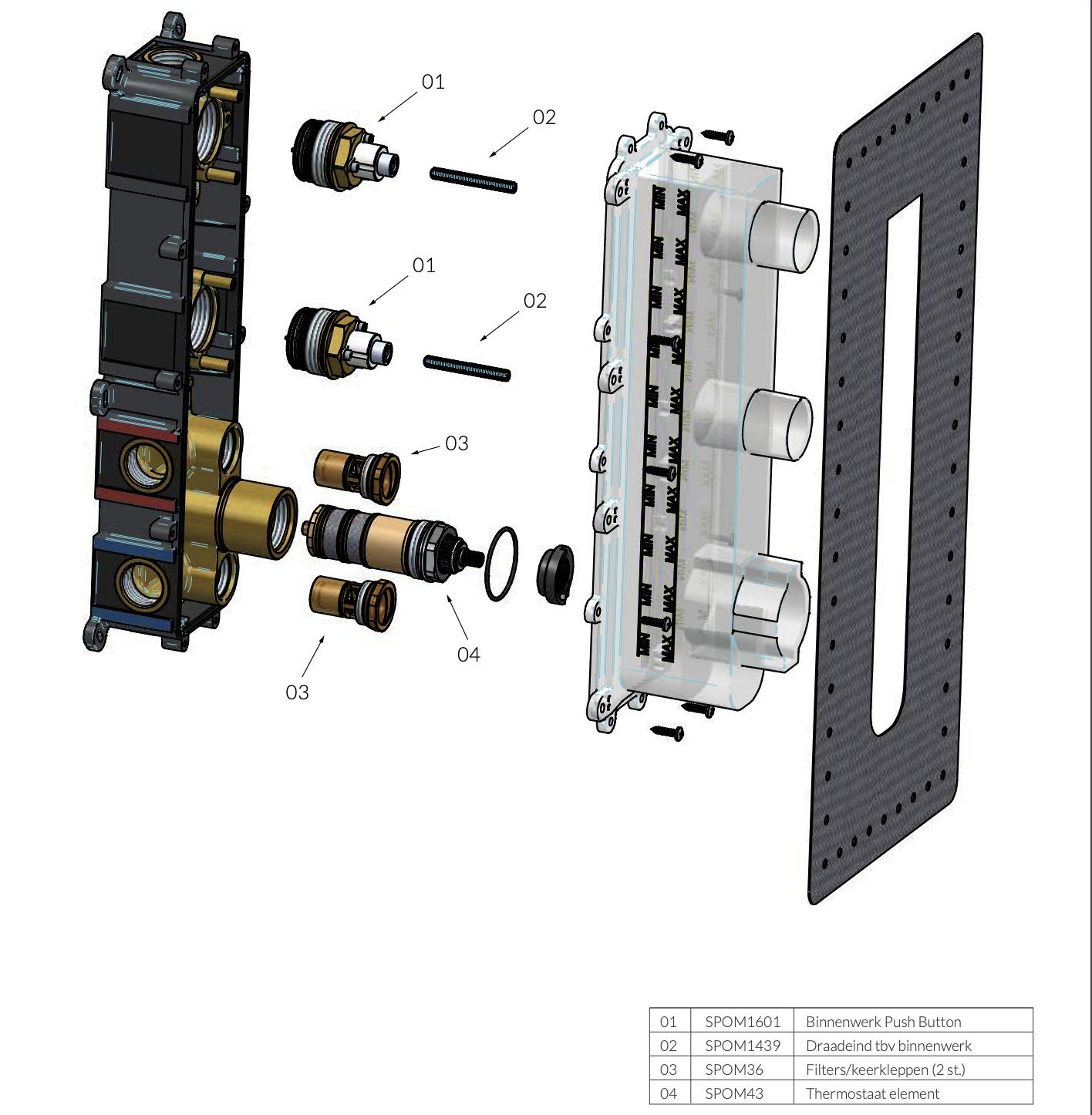 Hotbath Cobber Afbouwdeel Inbouwthermostaat - Met 2 Stopkranen - Mat wit - PB066EXTWH - Afbeelding 4