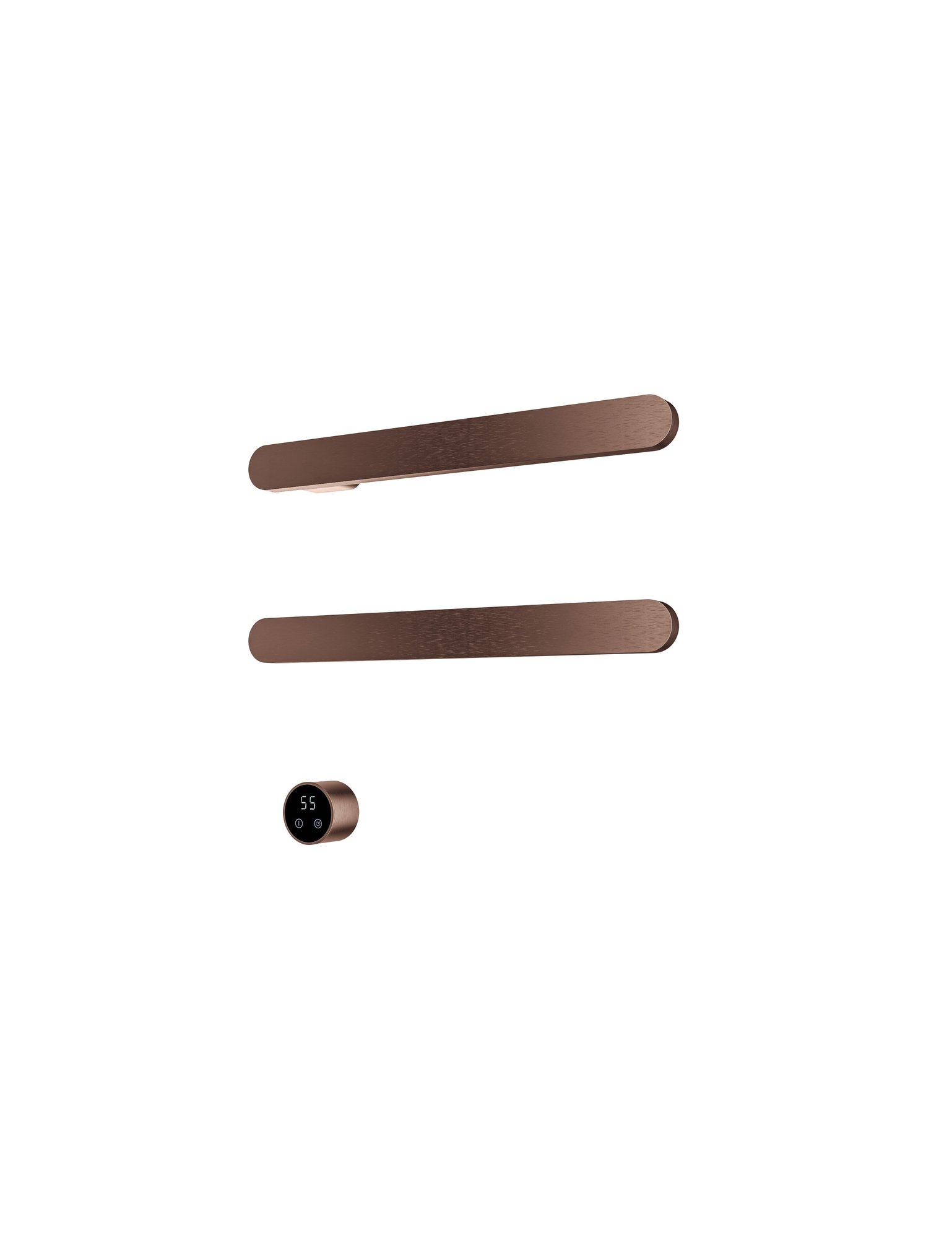 Hotbath &More Rails RASS50 Soft Square handdoekwarmerset 50cm - 2 stangen - geborsteld koper PVD - RASS50-2BCP - Afbeelding 2