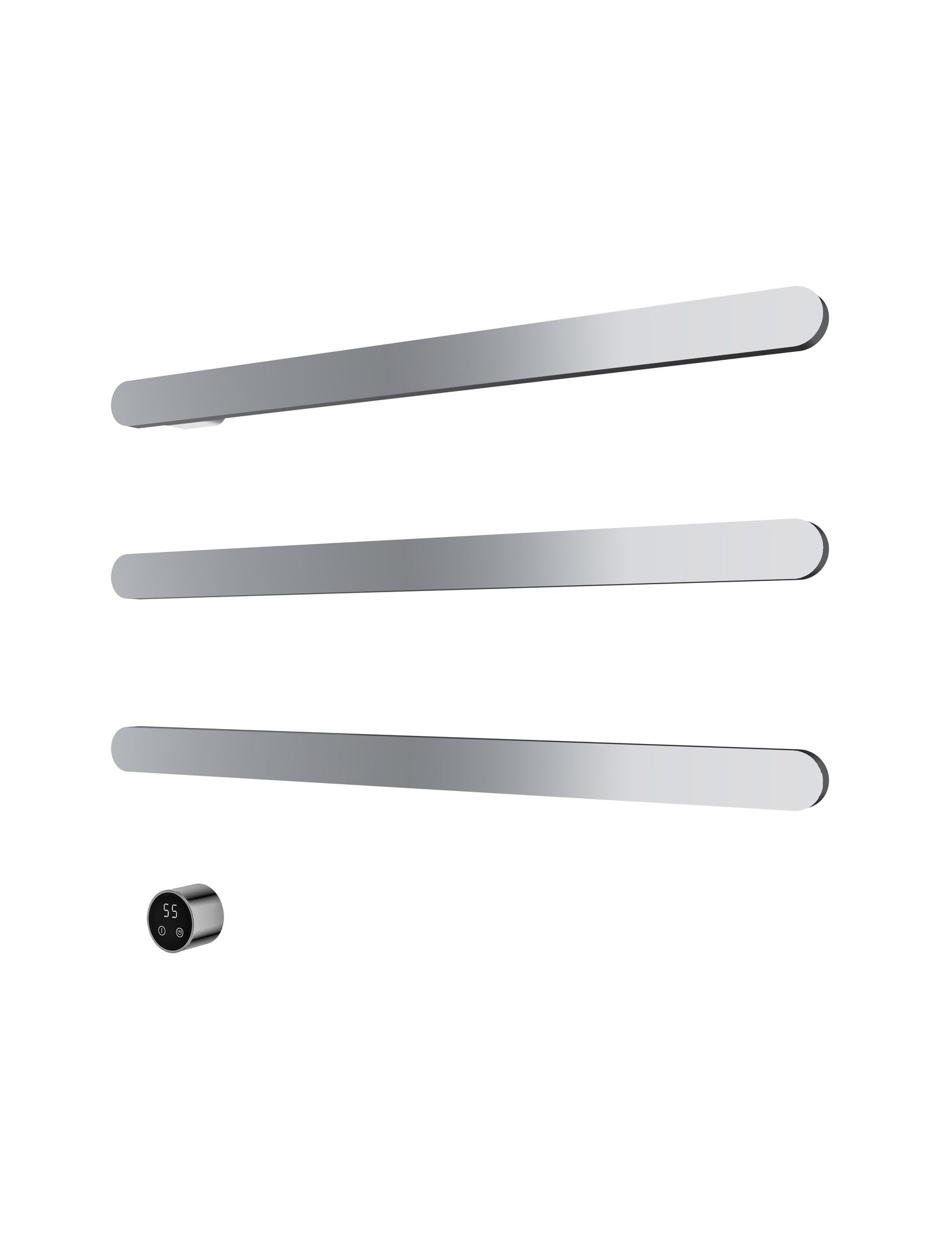 Hotbath &More Rails RASS80 Soft Square handdoekwarmerset 80cm - 3 stangen - chroom - RASS80-3CR - Afbeelding 2