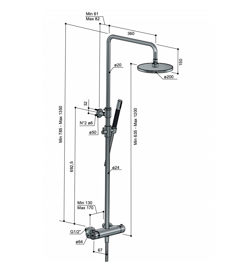 Hotbath Cobber Regendoucheset - 30 cm Hoofddouche - Rond Model Handdouche - Chroom - SDS9CR15 - Afbeelding 2