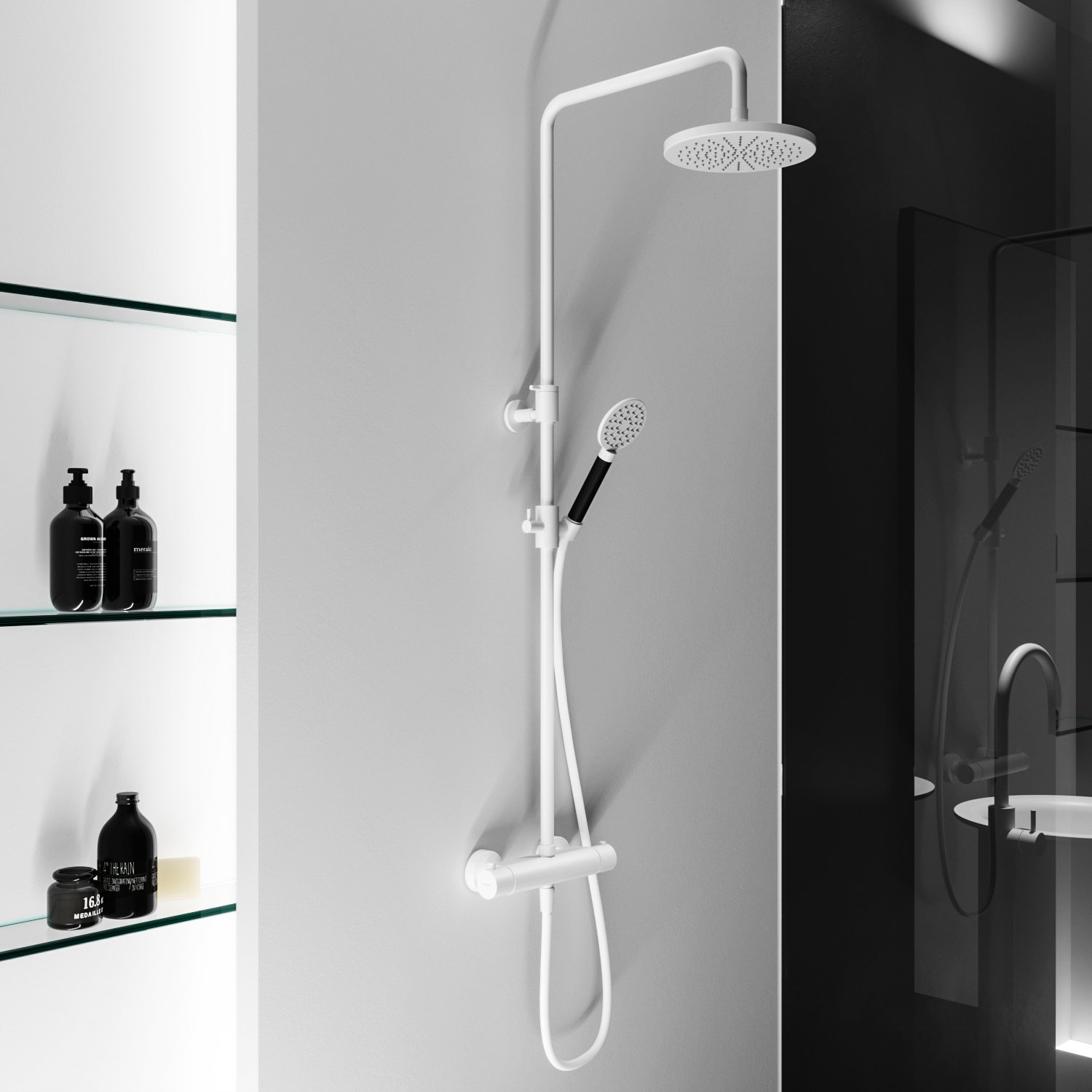 Hotbath Cobber Regendoucheset - 30 cm Hoofddouche - Rond Model Handdouche - Mat wit - SDS9WH15 - Afbeelding 2
