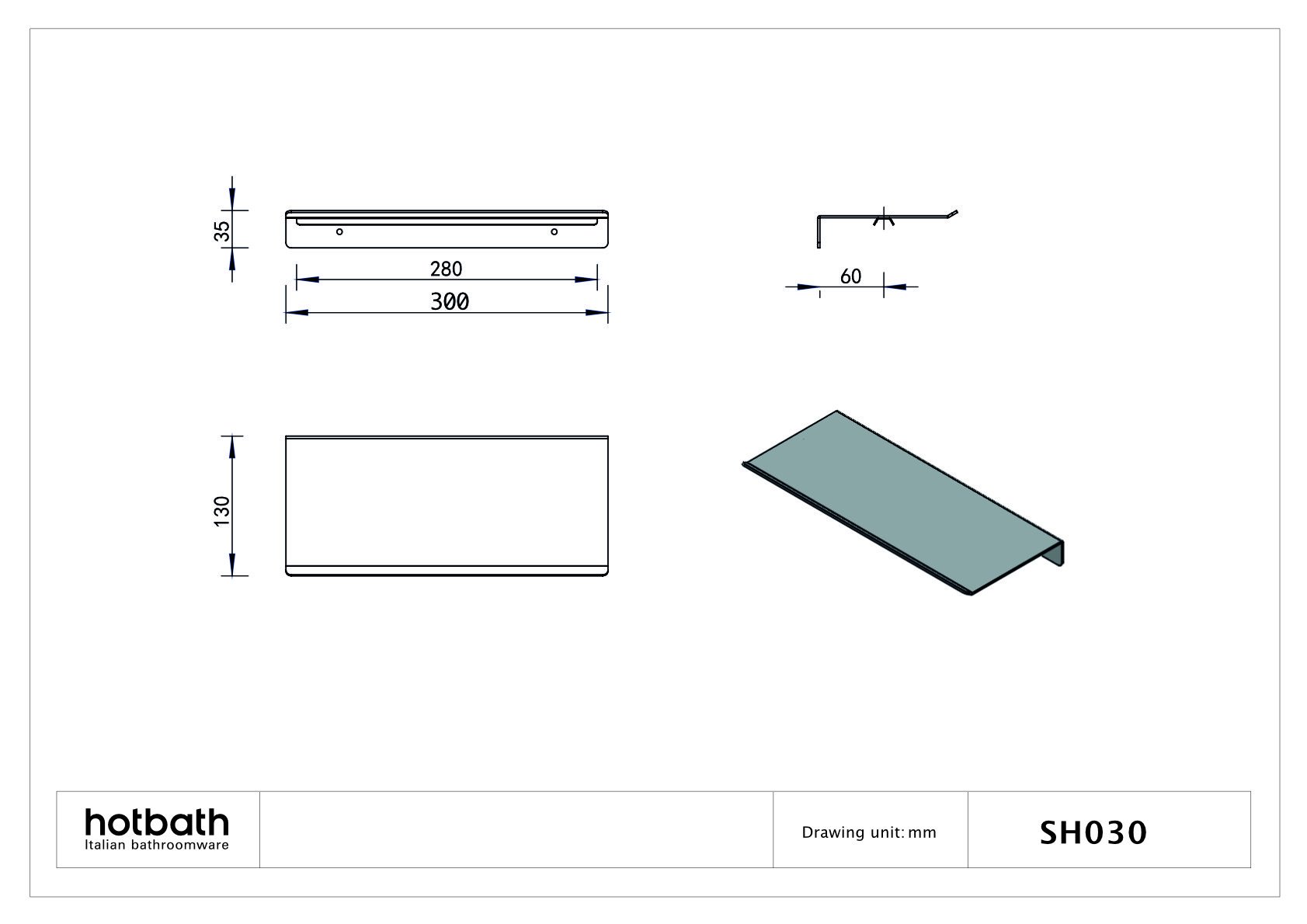 Hotbath &More planchet 30cm - mat wit - SH030WH - Afbeelding 3