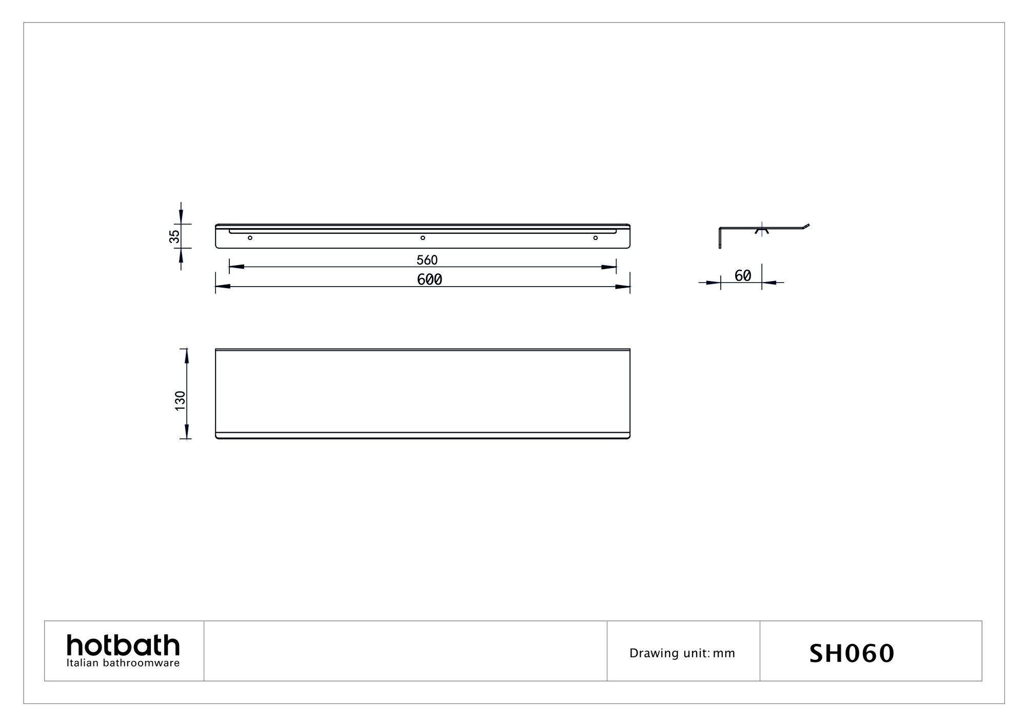 Hotbath &More planchet 60cm - geborsteld messing PVD - SH060BBP - Afbeelding 2