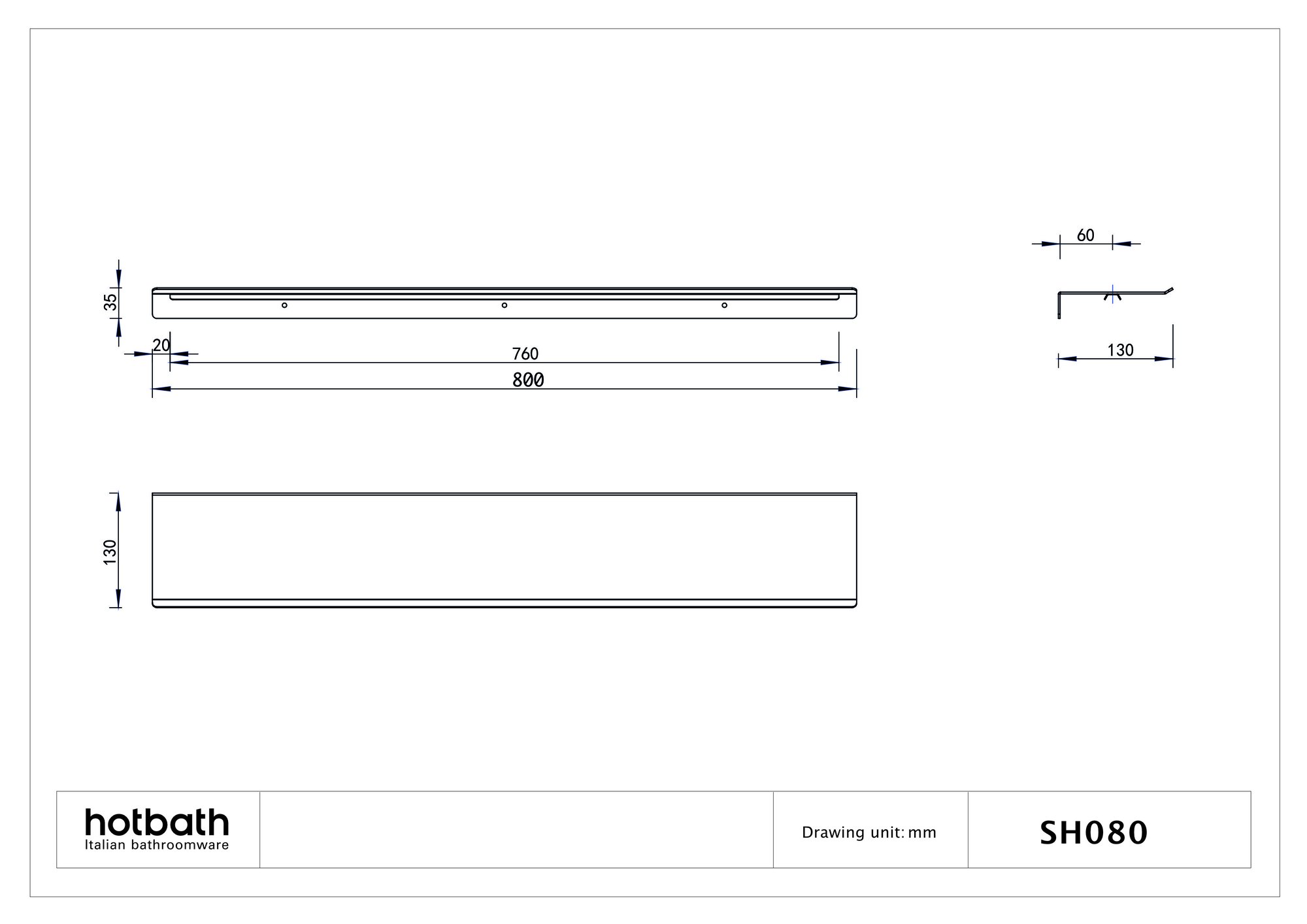 Hotbath &More planchet 80cm - geborsteld koper PVD - SH080BCP - Afbeelding 2