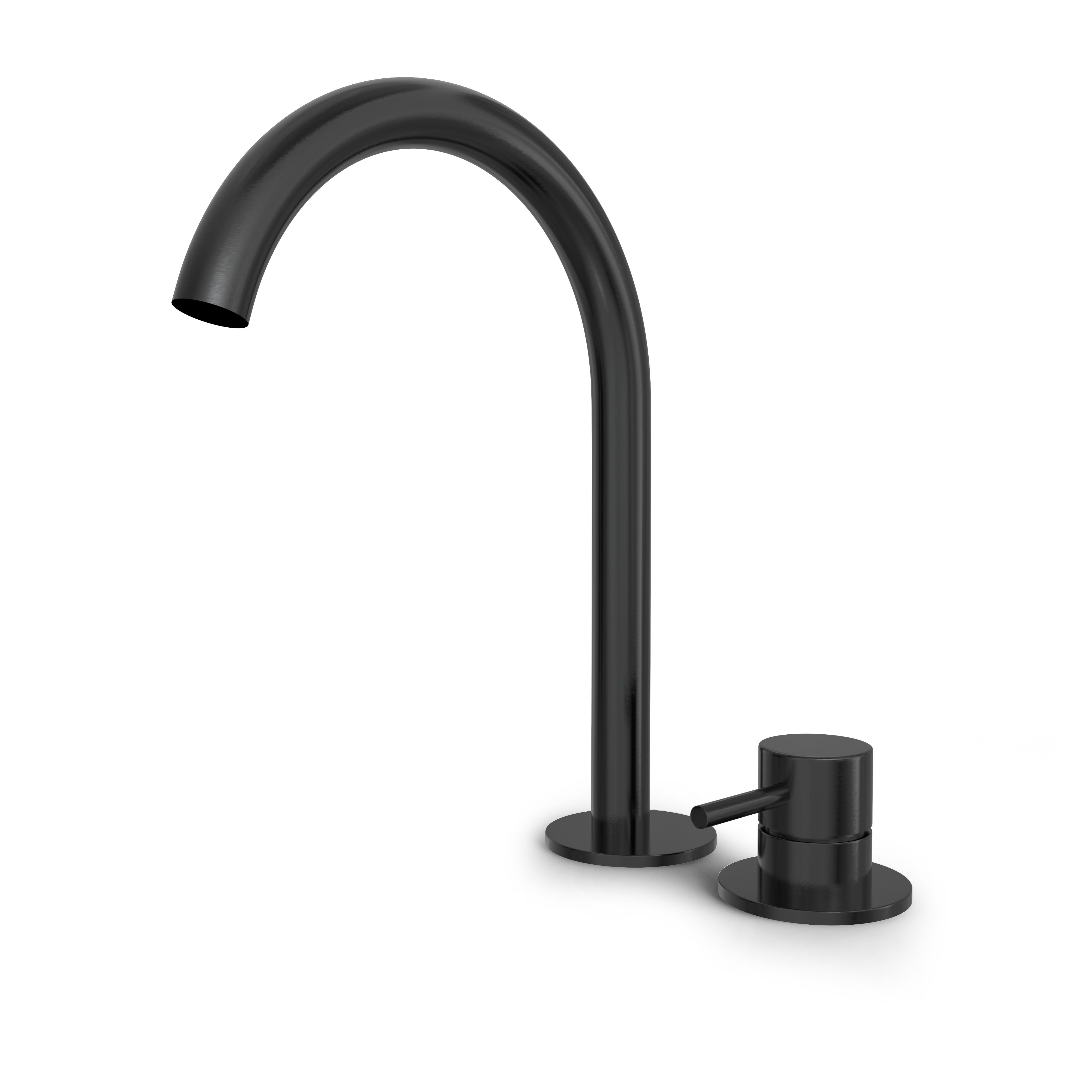 Hotbath Buddy B123 wastafelkraan 2-gats - Geborsteld zwart PVD - B123MBP