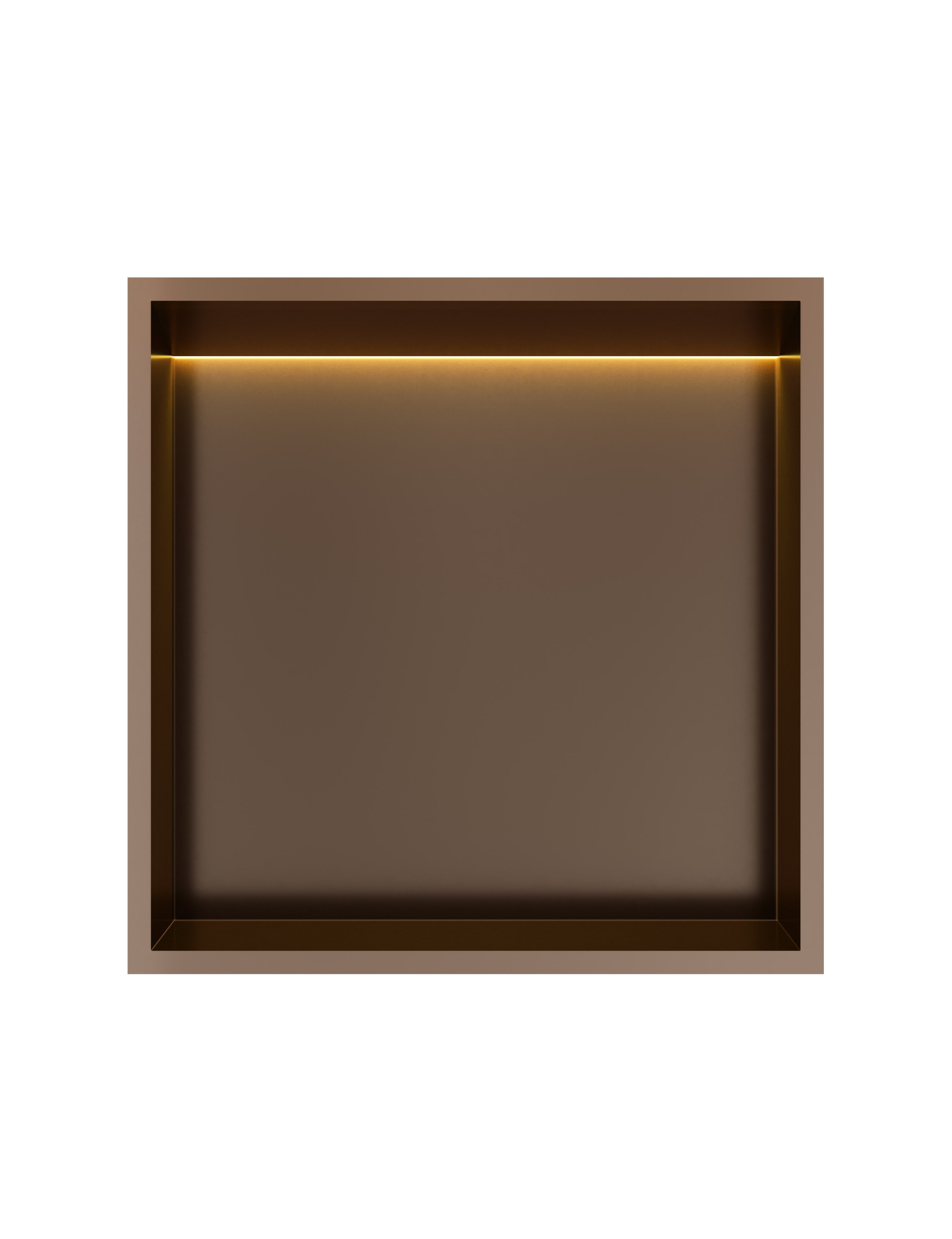 Hotbath &More inbouwnis 30x30x10cm - met frame - LED verlichting - tuscan bronze - BOX030LTB