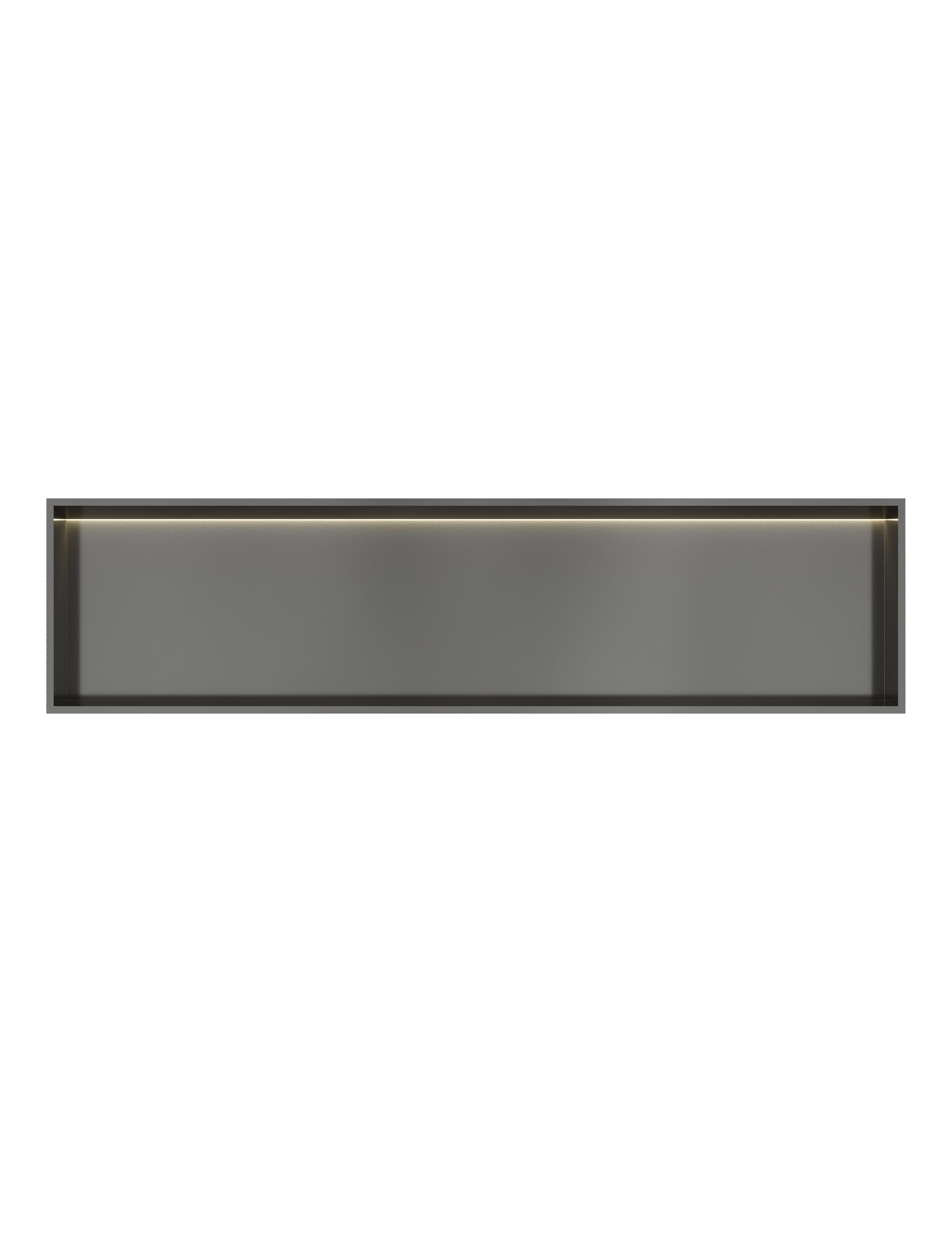 Hotbath &More inbouwnis 30x120x10cm - met frame - LED verlichting - geborsteld gunmetal PVD - BOX120LBGP