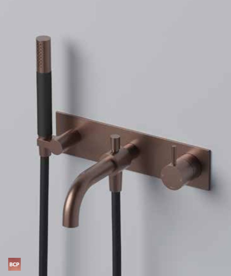 Hotbath Cobber CB126EXT afbouwdeel voor inbouw badmengkraan - geborsteld koper PVD - CB127EXTBCP