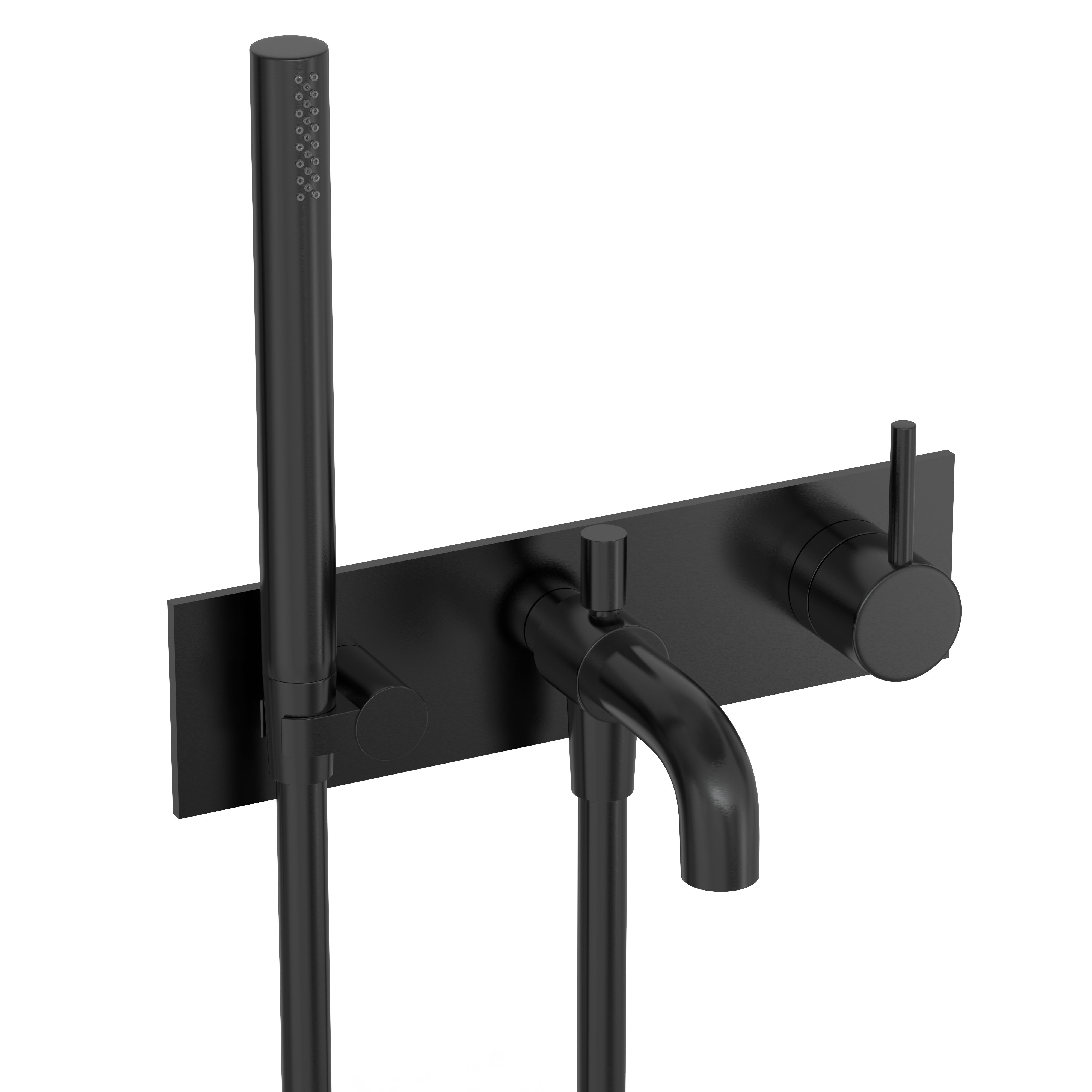Hotbath Cobber CB126EXT afbouwdeel voor inbouw badmengkraan - geborsteld zwart PVD - CB127EXTMBP