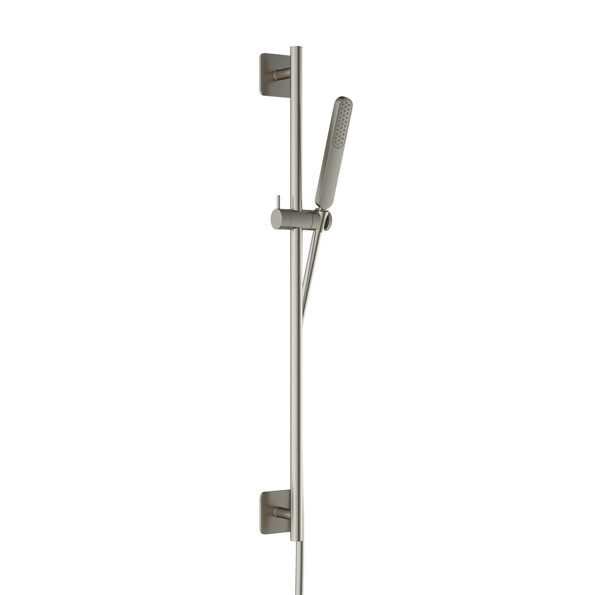 Hotbath Gal GL309 verstelbare glijstang 100 cm met doucheslang 1,5 mtr en handdouche - Geborsteld nikkel - GL309GN