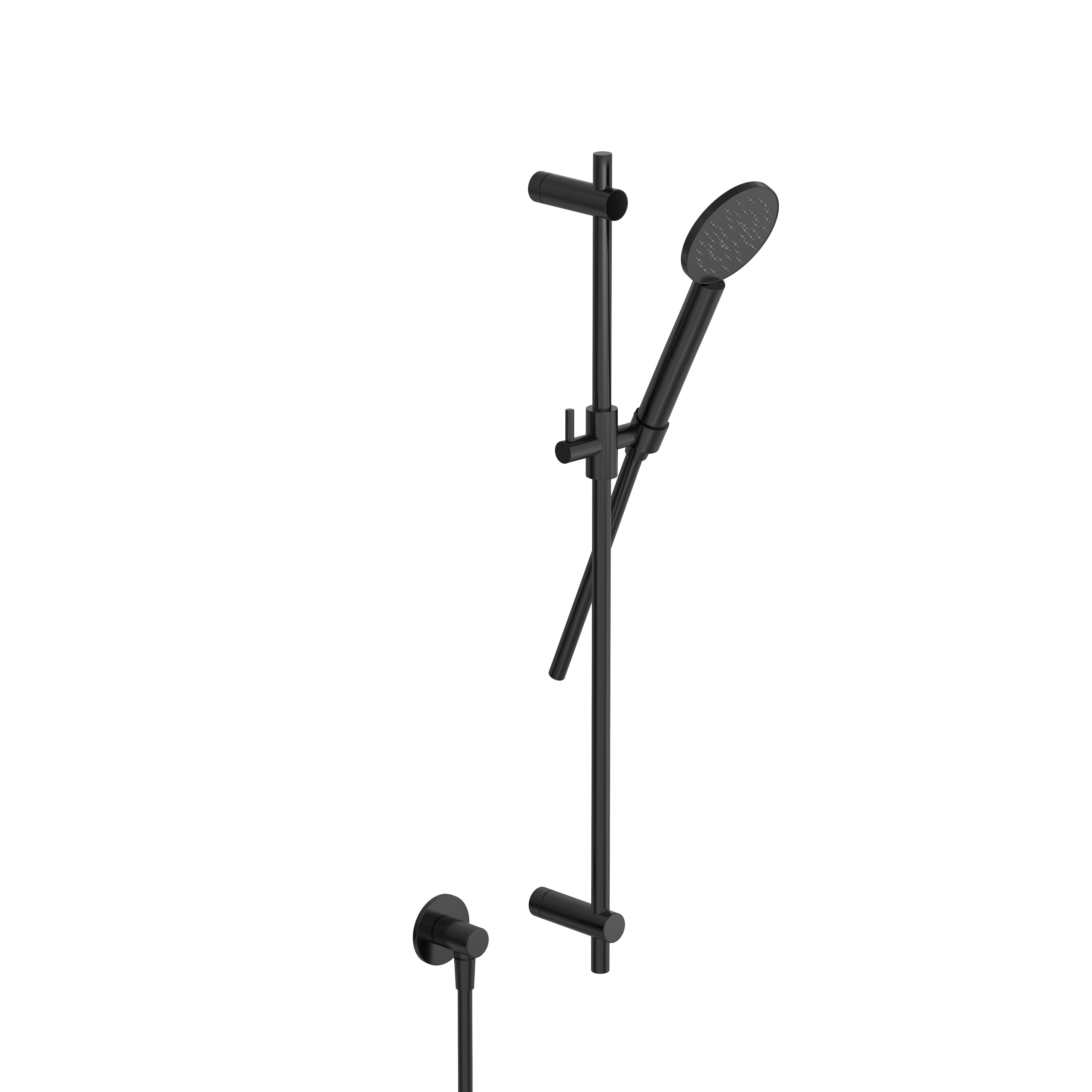 Hotbath Cobber M308 glijstangset 90cm ronde handdouche - geborsteld zwart PVD - M318MBP