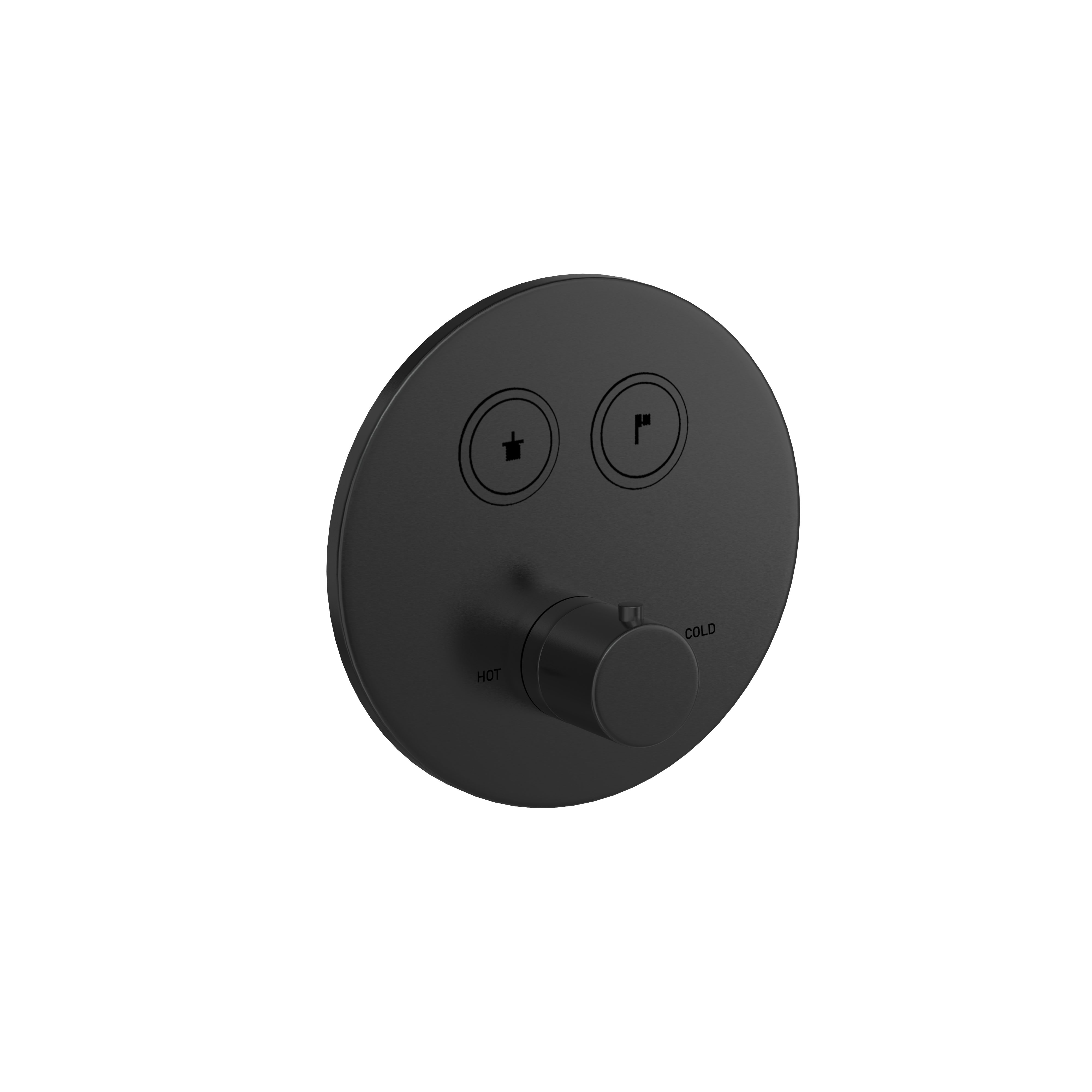Hotbath Cobber PB009EXT afbouwdeel voor inbouw thermostaat met 2 pushbuttons - Geborsteld zwart PVD - PB009EXTMBP