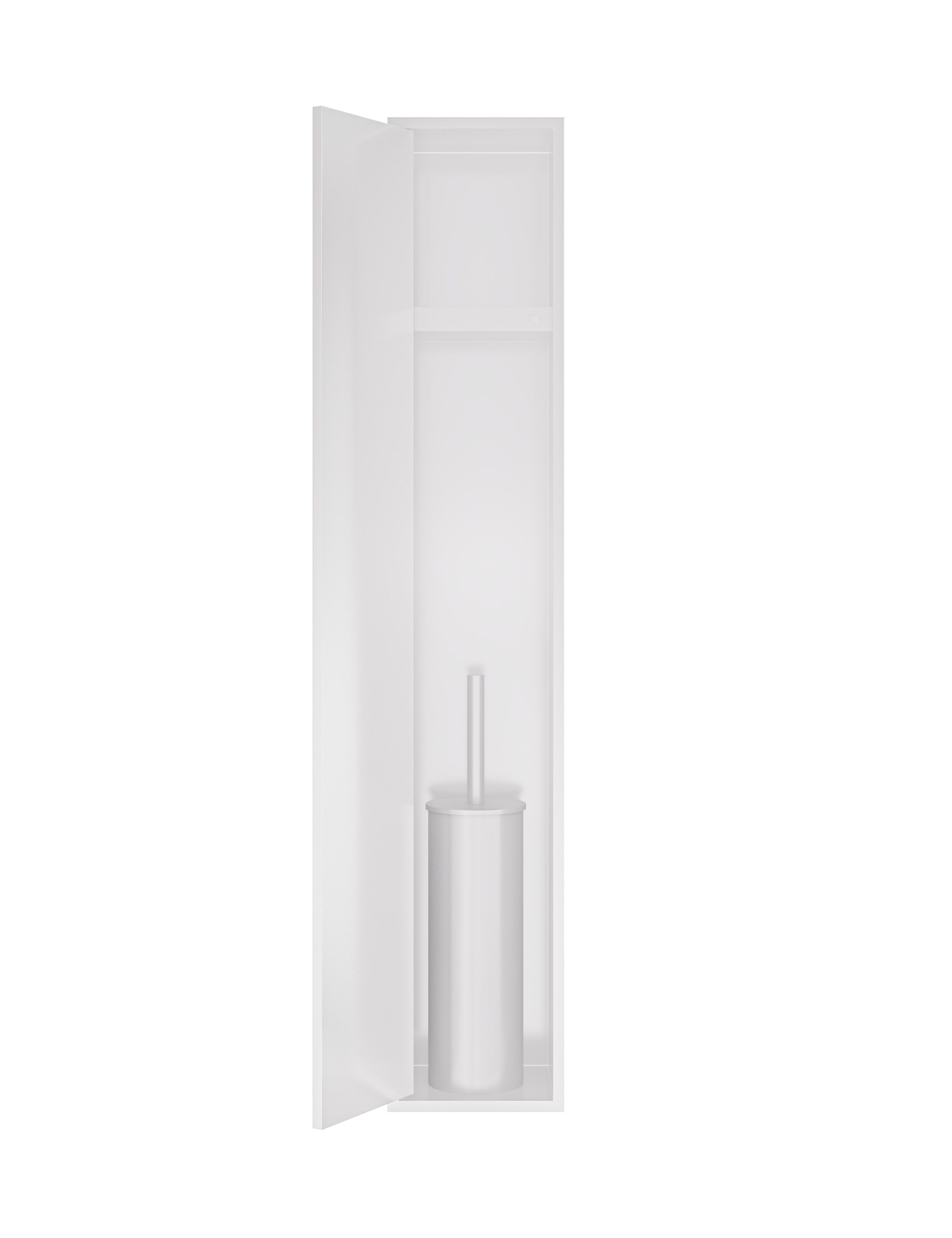 Hotbath &More PH060B inbouwnis / inbouw toiletborstelhouder 16x60x12,6cm - mat wit - PH060BWH