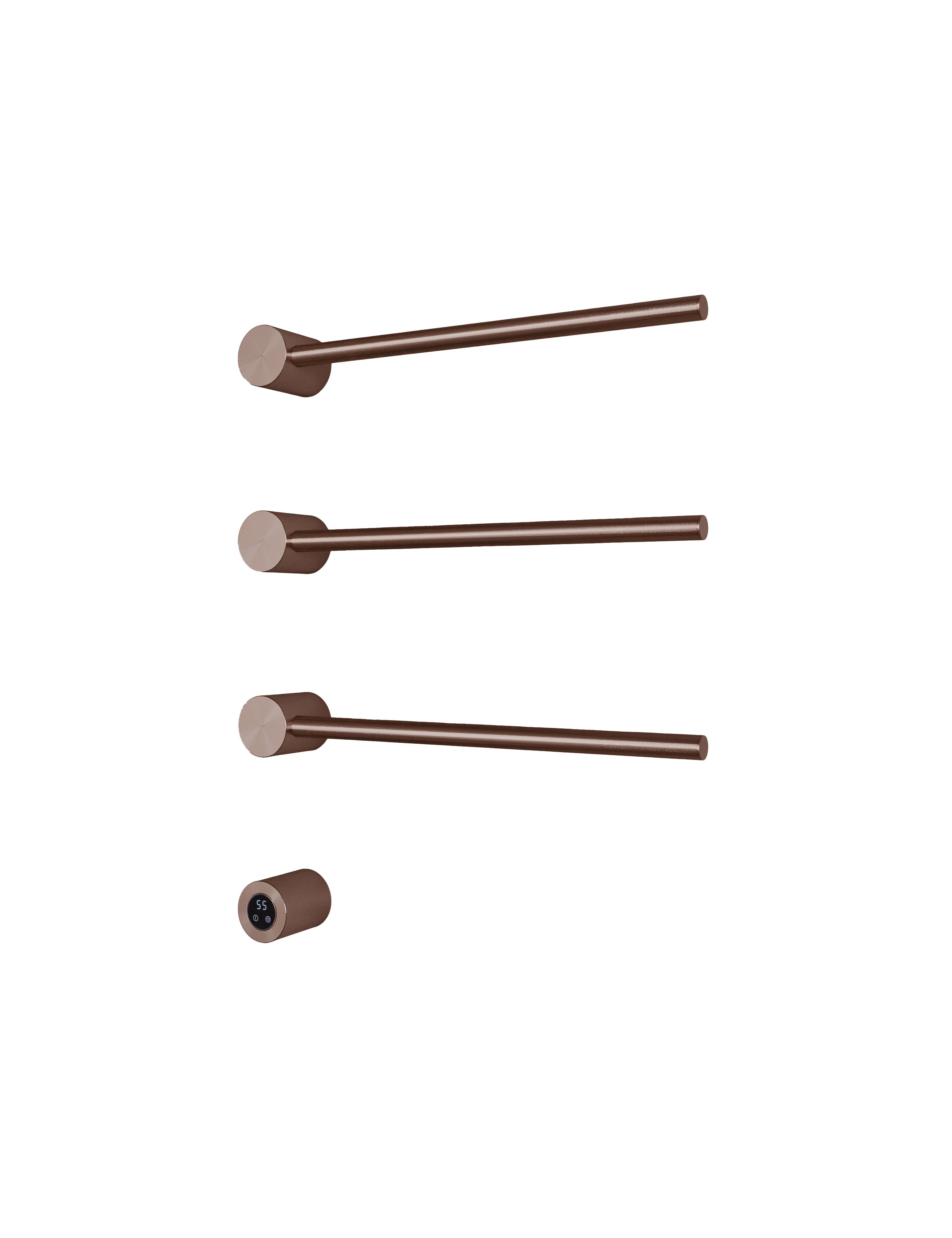 Hotbath &More Rails RARH50 Round handdoekwarmerset 50cm - 3 stangen - geborsteld koper PVD - RARH50-3BCP