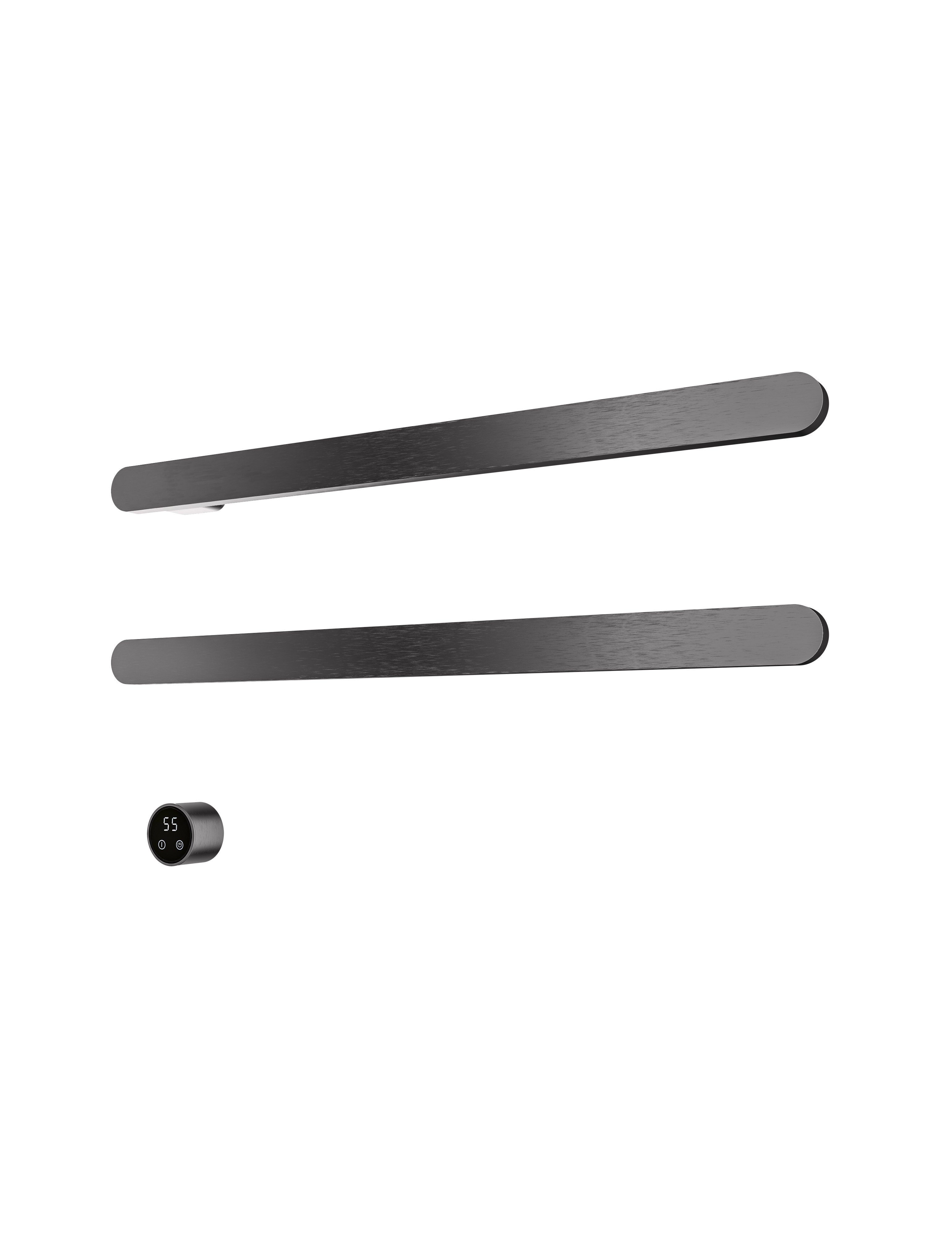 Hotbath &More Rails RASS80 Soft Square handdoekwarmerset 80cm - 2 stangen - geborsteld gunmetal PVD - RASS80-2BGP
