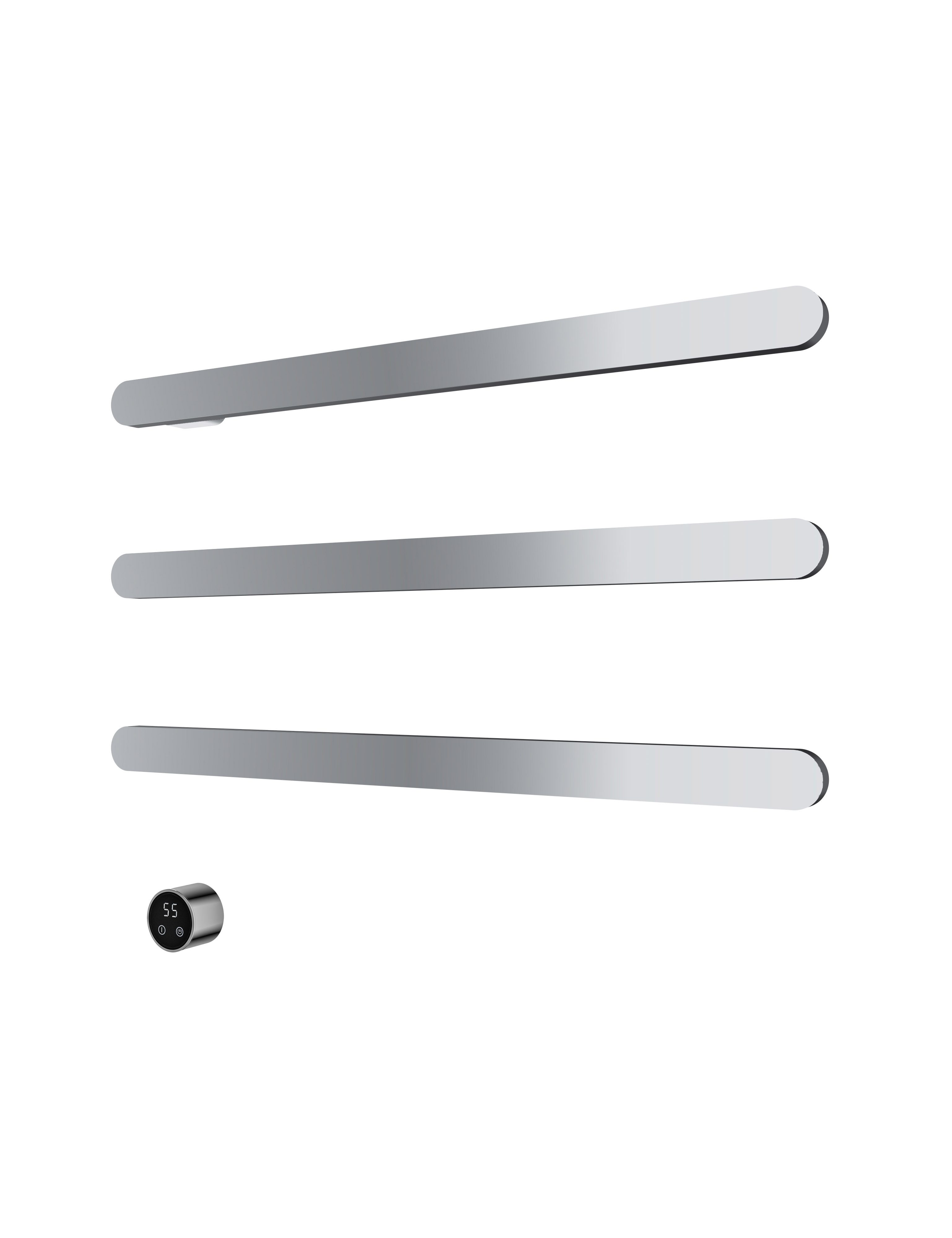 Hotbath &More Rails RASS80 Soft Square handdoekwarmerset 80cm - 3 stangen - chroom - RASS80-3CR