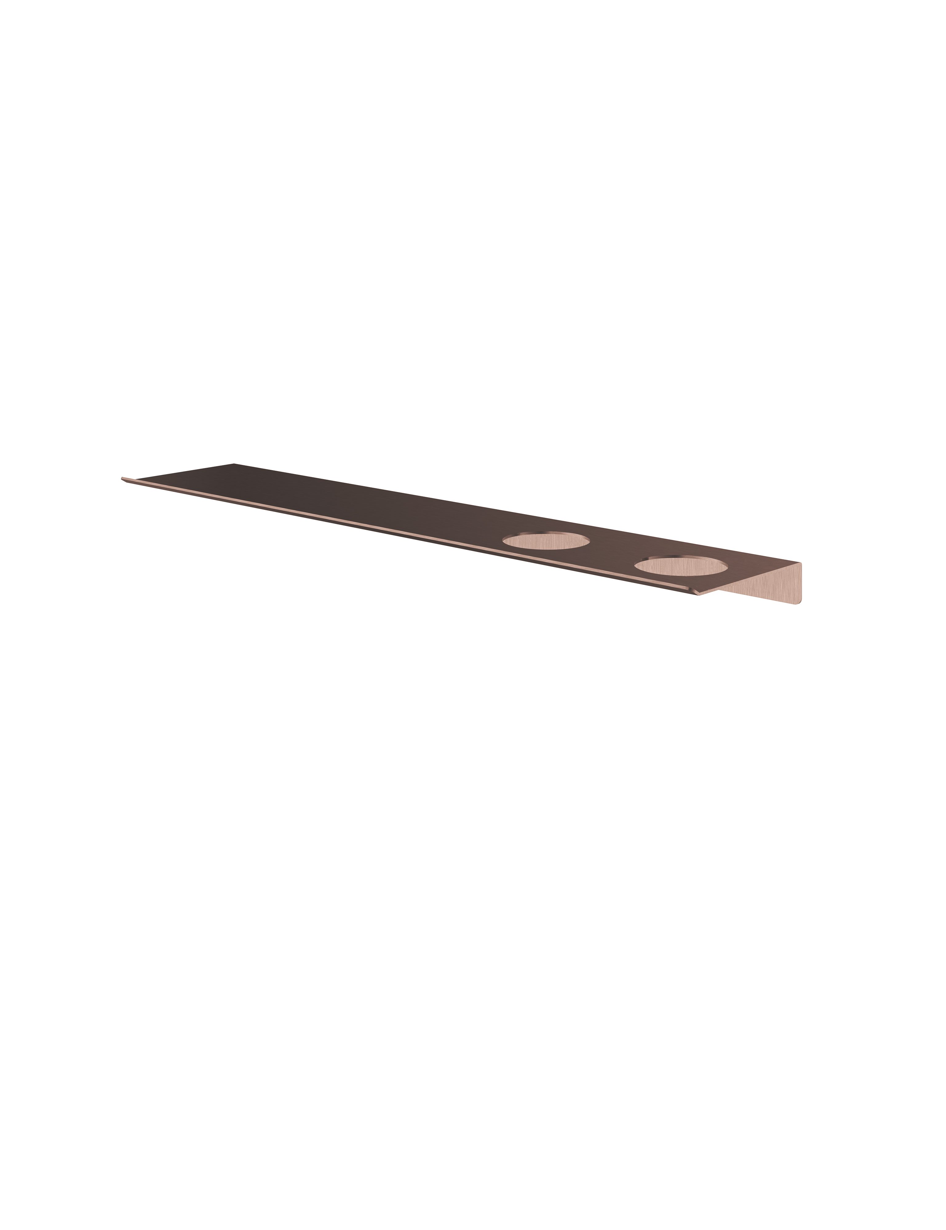 Hotbath &More planchet 60cm - 2 uitsparingen - geborsteld koper PVD - SH060H2BCP