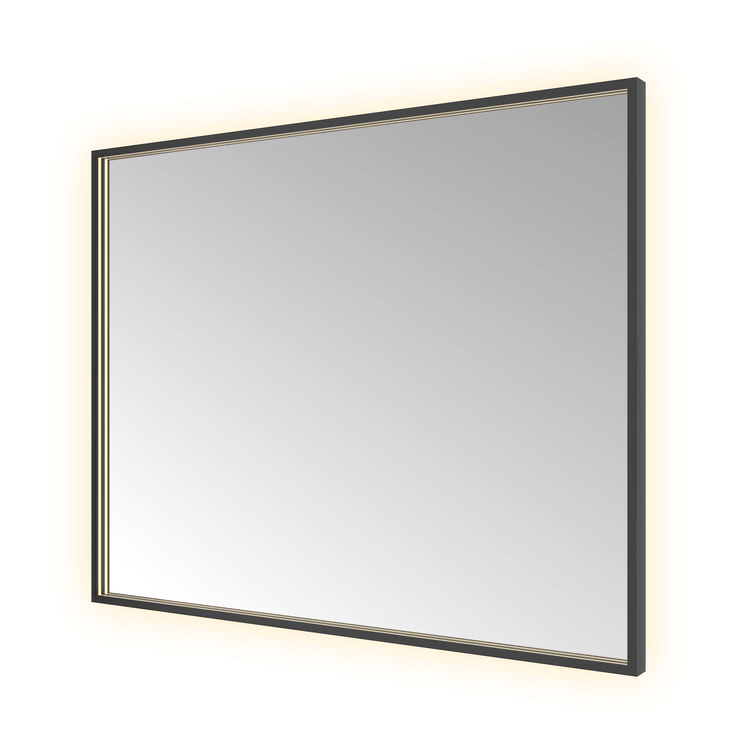 Hotbath &More spiegel square 100x80cm directe & indirecte verlichting - geborsteld zwart PVD - SQU180MBP