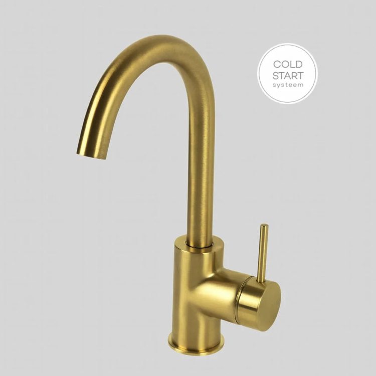 Lagoo Wastafelmengkraan Draaibare Uitloop Brushed Brass Goud - G1110BB