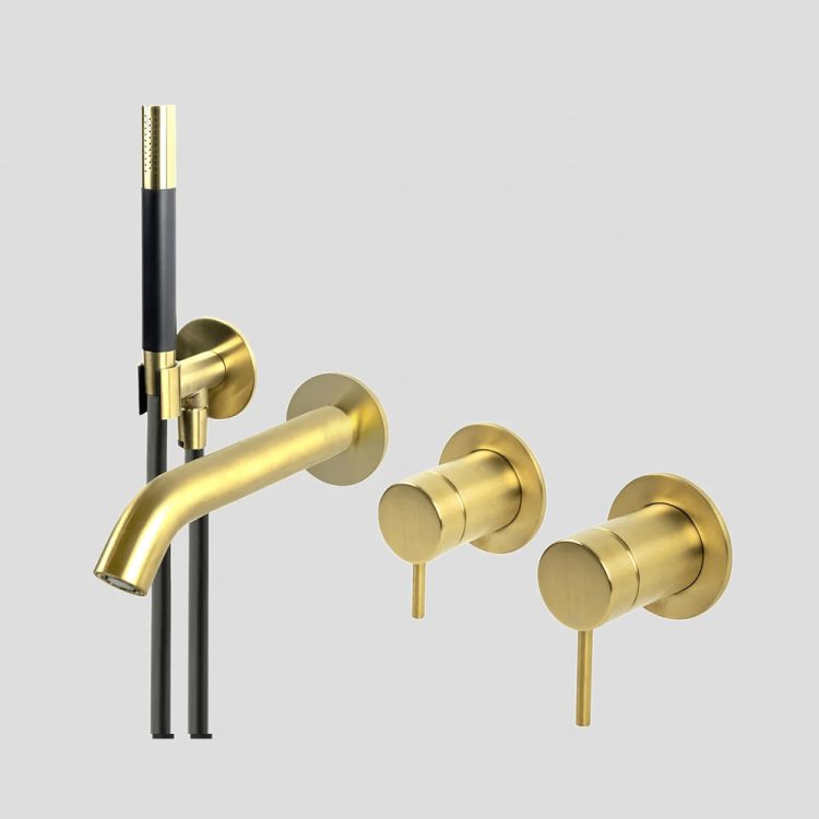 Lagoo Inbouw badmengkraan met uitloop en omstel 3206 – Brushed Brass Goud - G3206BB