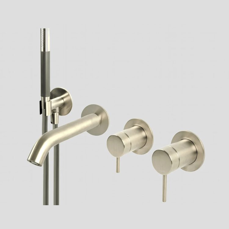 Lagoo Inbouw badmengkraan met uitloop en omstel 3206 – Brushed Nickel - G3206BN