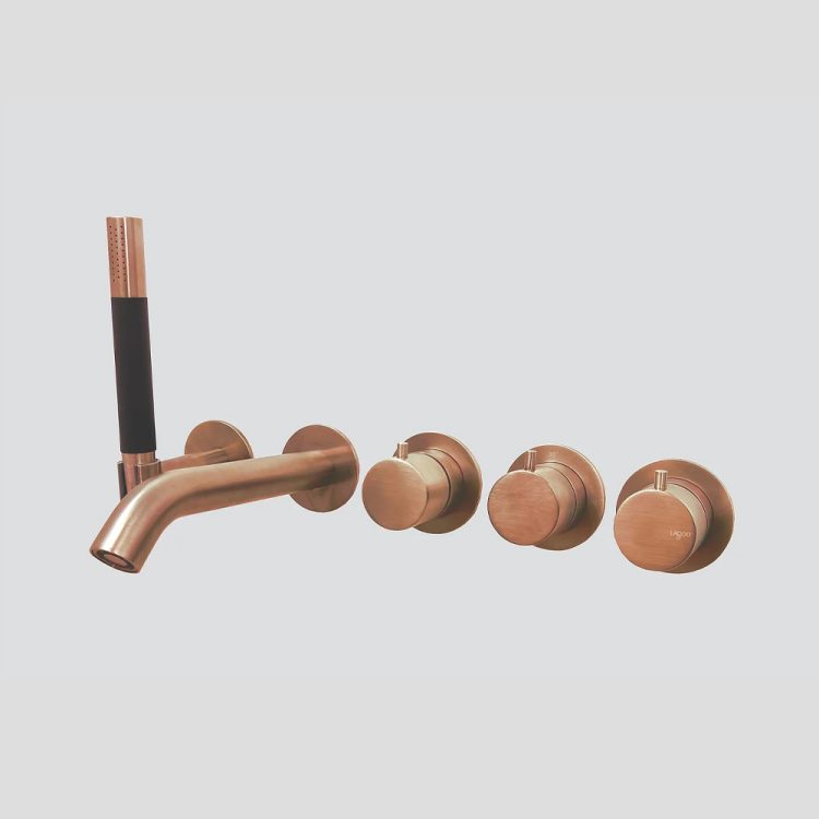 Lagoo Inbouw bad thermostaat Tripple7 3207 – Brushed Copper Koper - G3207BK