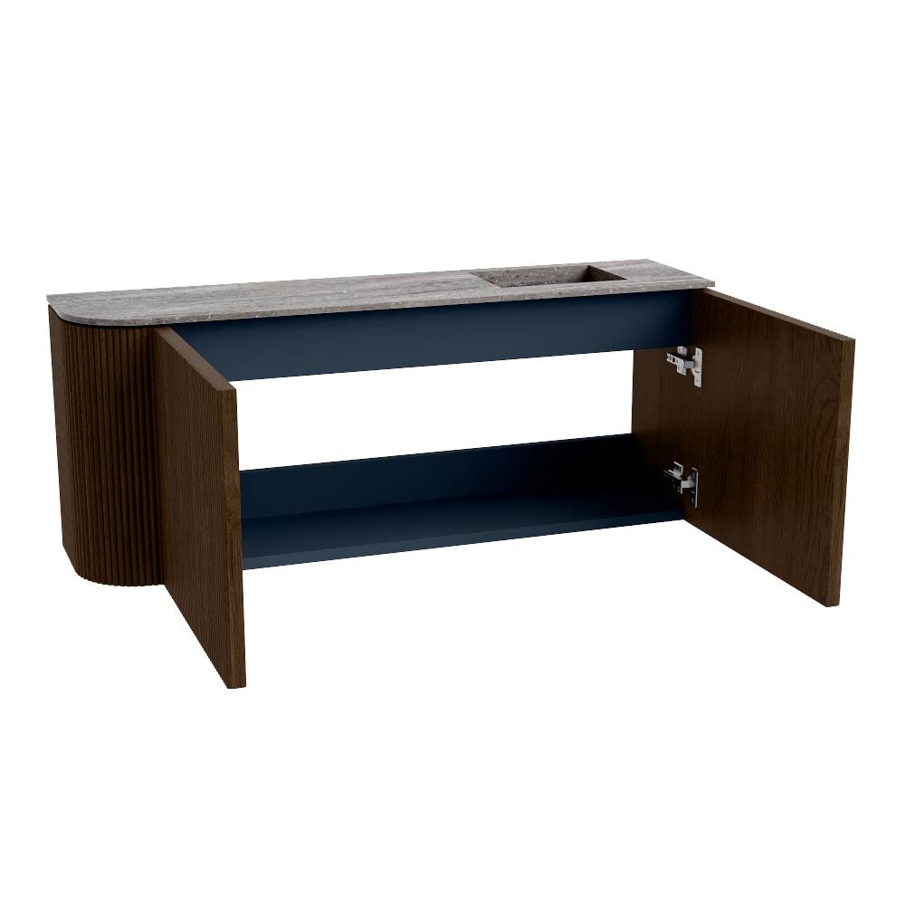Mondiaz Toiletmeubel Joya Dlux Walnut - 101.6 cm - Wastafel FAYE Saba - Zonder kraangat(en) - Solid Surface - Met spoelbak Rechts - Afbeelding 9