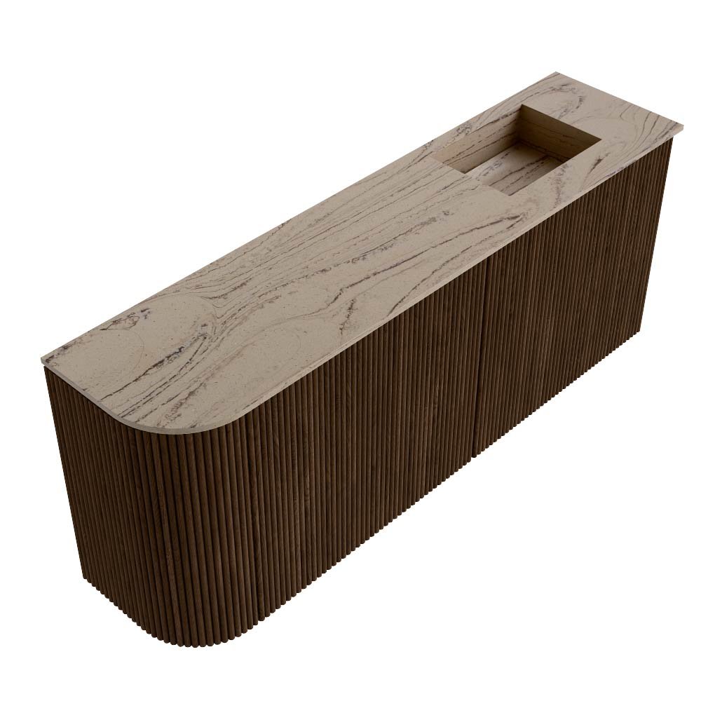Mondiaz Toiletmeubel Joya Dlux Walnut - 101.6 cm - Wastafel FAYE Arena - 1 kraangat - Solid Surface - Met spoelbak Rechts - Afbeelding 6