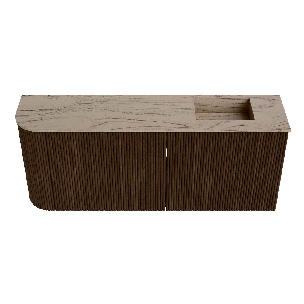 Mondiaz Toiletmeubel Joya Dlux Walnut - 101.6 cm - Wastafel FAYE Arena - 1 kraangat - Solid Surface - Met spoelbak Rechts - Afbeelding 7