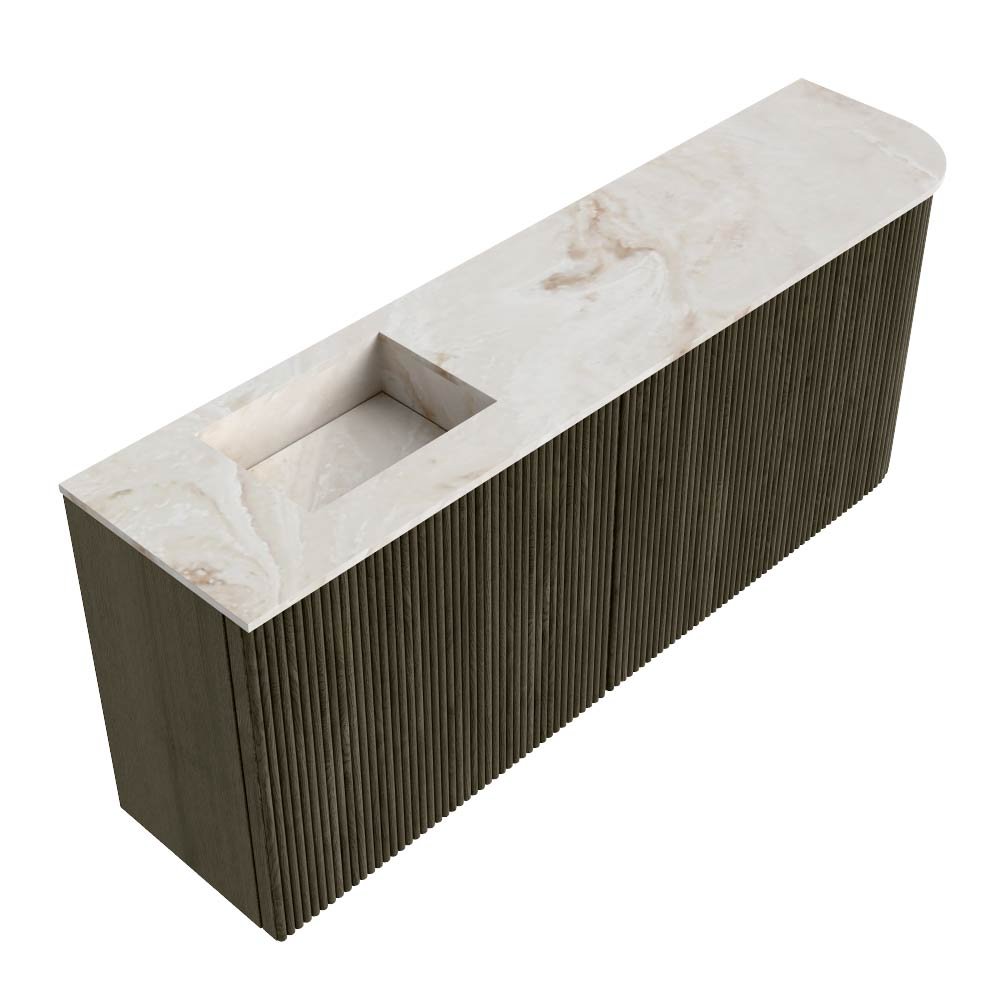 Mondiaz Toiletmeubel Joya Dlux Shadow - 101.6 cm - Wastafel FAYE Frappe - 1 kraangat - Solid Surface - Met spoelbak Links - Afbeelding 6