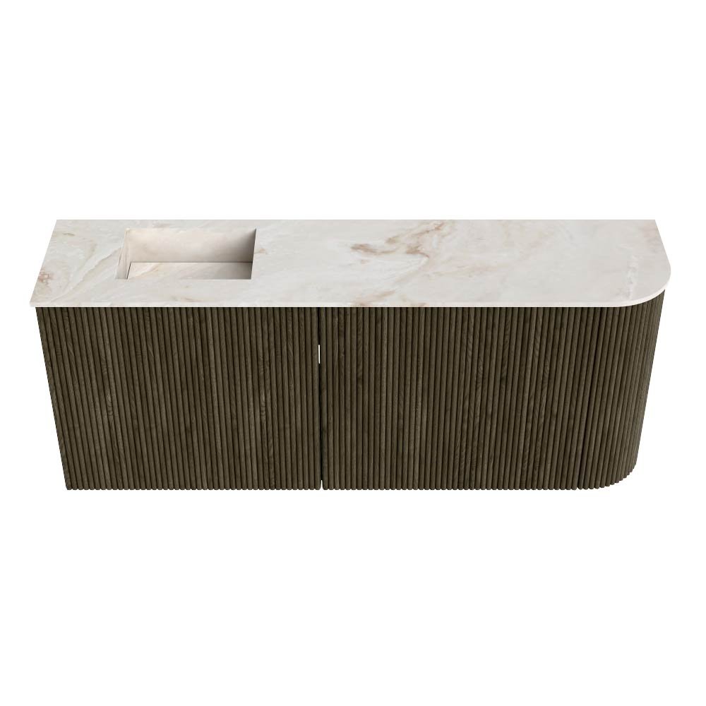 Mondiaz Toiletmeubel Joya Dlux Shadow - 101.6 cm - Wastafel FAYE Frappe - 1 kraangat - Solid Surface - Met spoelbak Links - Afbeelding 7