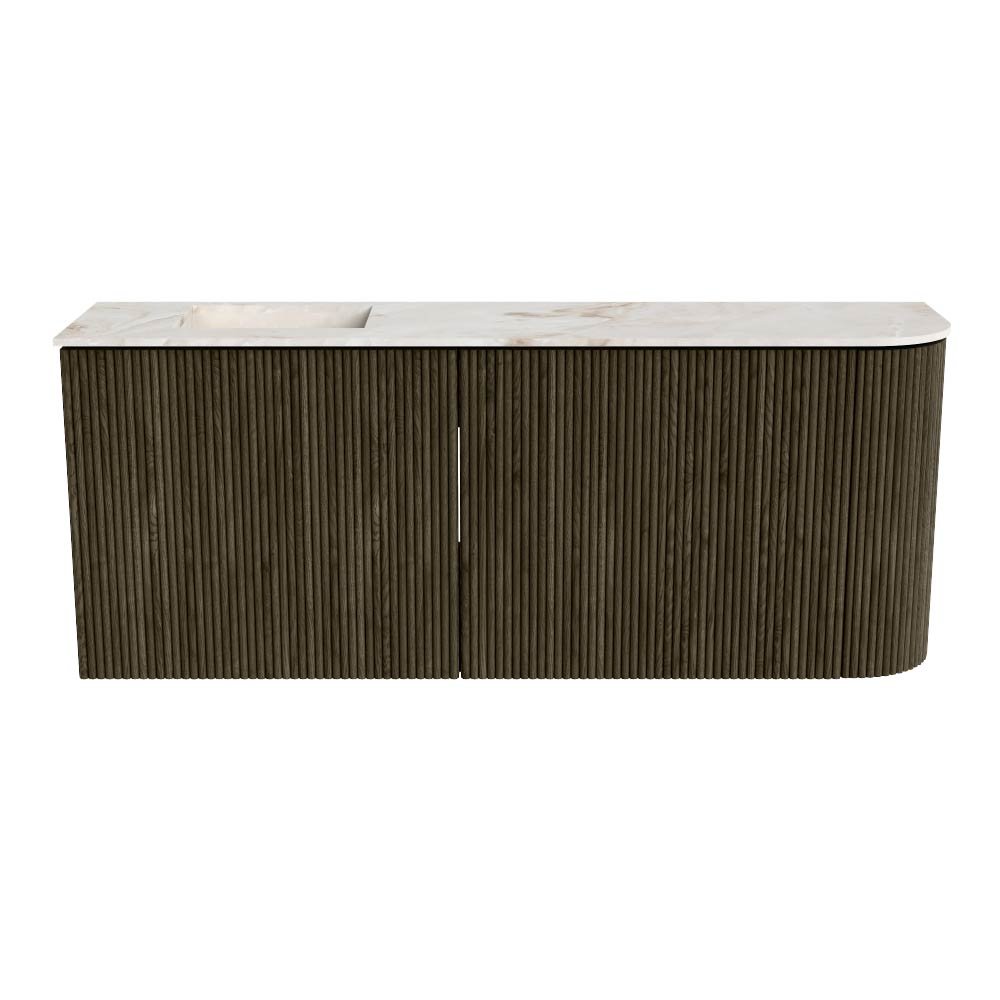 Mondiaz Toiletmeubel Joya Dlux Shadow - 101.6 cm - Wastafel FAYE Frappe - 1 kraangat - Solid Surface - Met spoelbak Links - Afbeelding 8