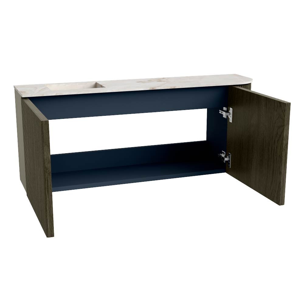 Mondiaz Toiletmeubel Joya Dlux Shadow - 101.6 cm - Wastafel FAYE Frappe - 1 kraangat - Solid Surface - Met spoelbak Links - Afbeelding 9