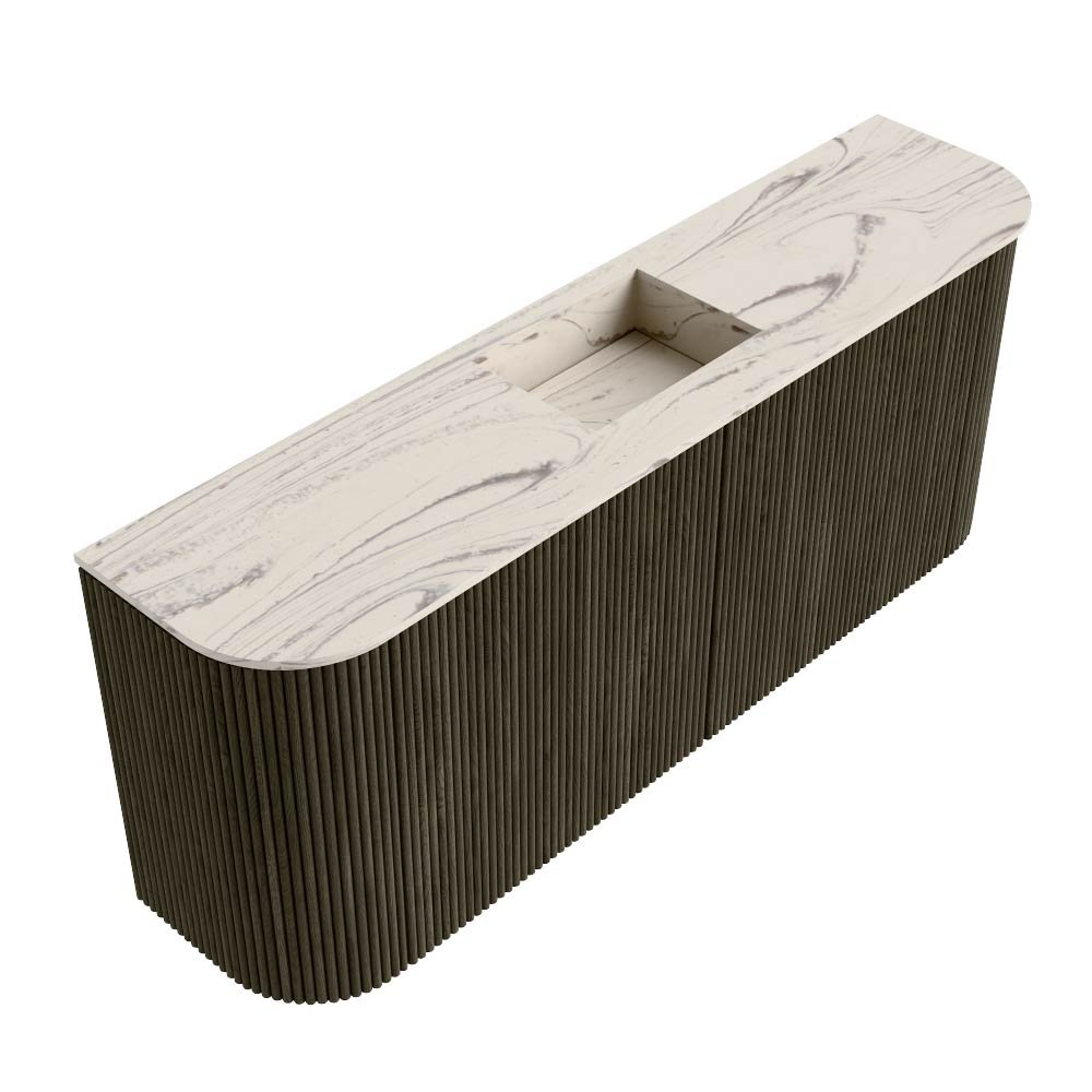 Mondiaz Toiletmeubel Joya Dlux Shadow - 103.2 cm - Wastafel FAYE Nata - Zonder kraangat(en) - Solid Surface - Met spoelbak Midden - Afbeelding 6