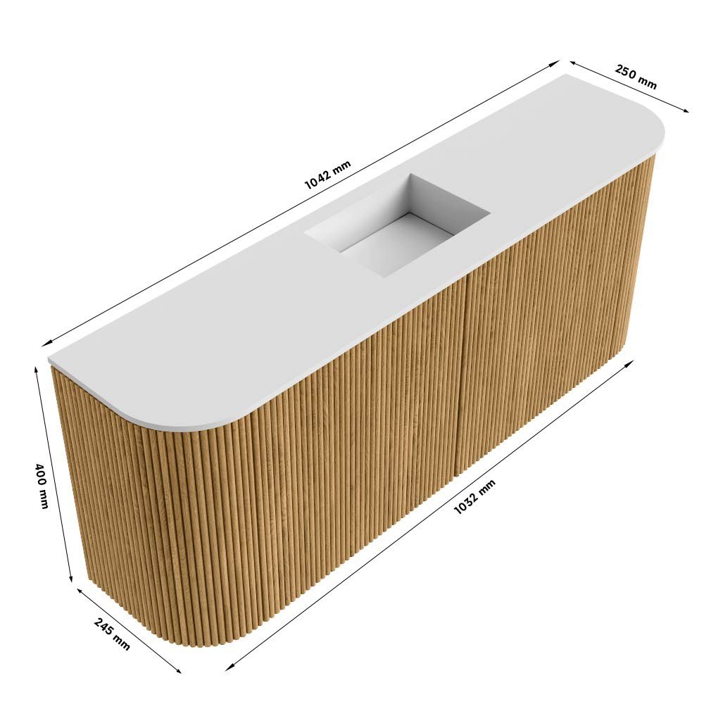 Mondiaz Toiletmeubel Joya Dlux Shadow - 103.2 cm - Wastafel FAYE Nata - Zonder kraangat(en) - Solid Surface - Met spoelbak Midden - Afbeelding 10