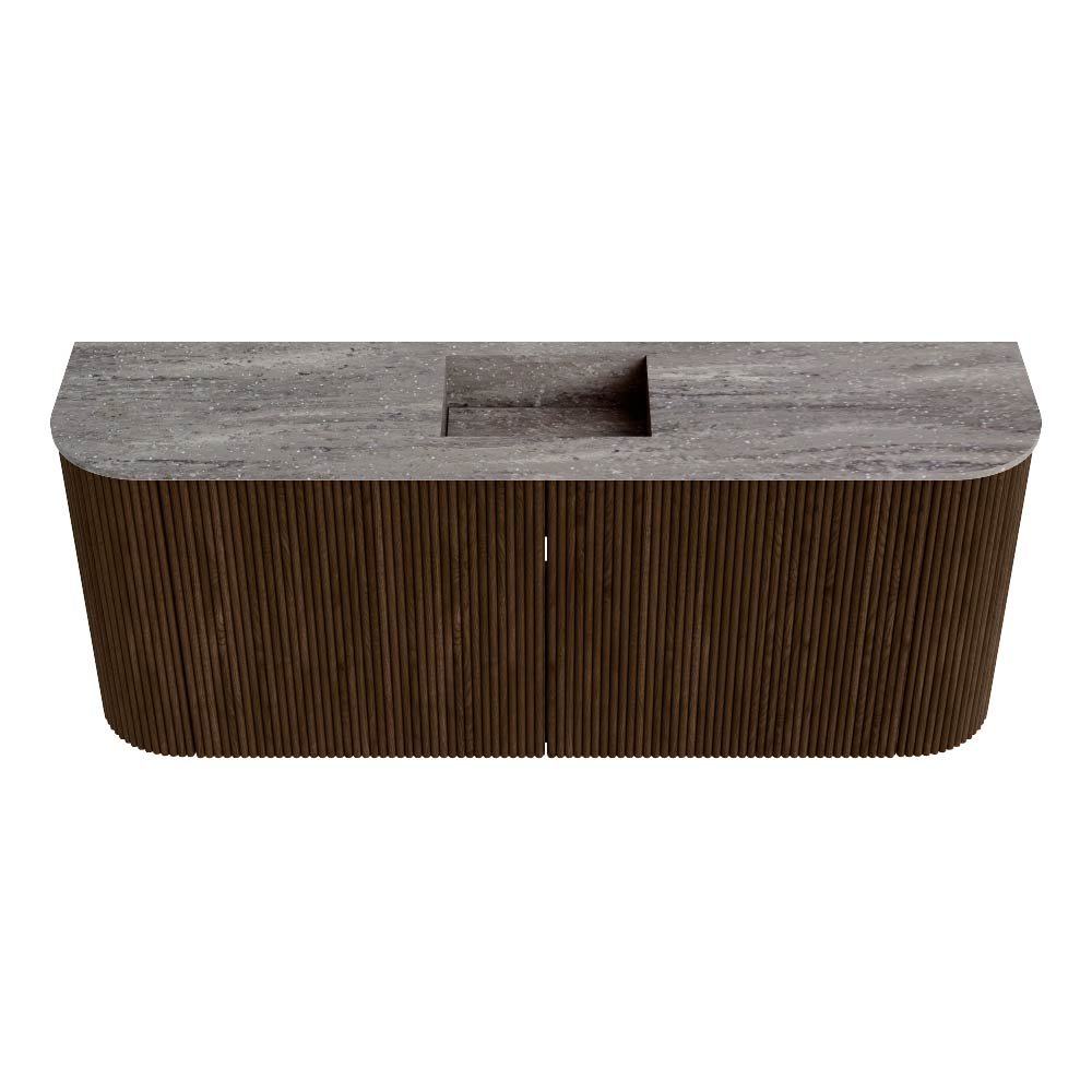 Mondiaz Toiletmeubel Joya Dlux Walnut - 103.2 cm - Wastafel FAYE Saba - Zonder kraangat(en) - Solid Surface - Met spoelbak Midden - Afbeelding 7