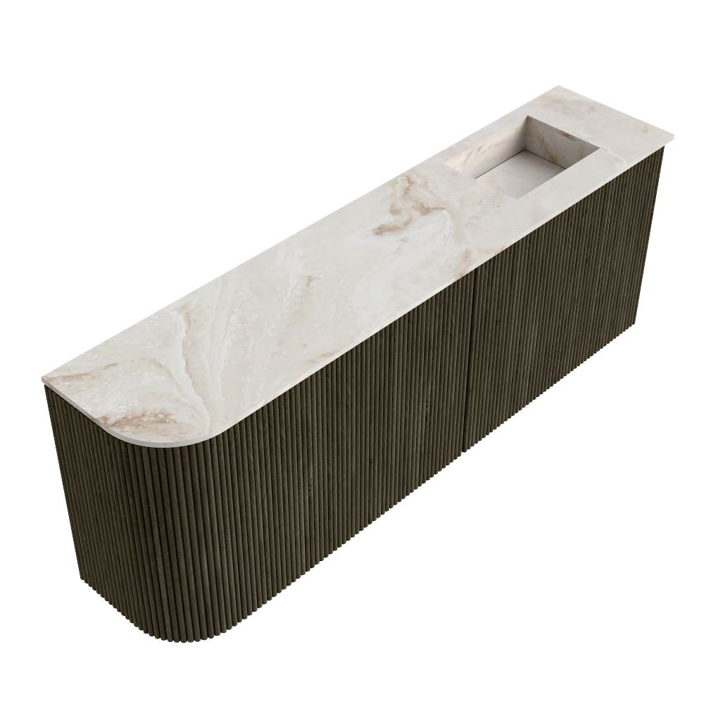 Mondiaz Toiletmeubel Joya Dlux Shadow - 111.6 cm - Wastafel FAYE Frappe - 1 kraangat - Solid Surface - Met spoelbak Rechts - Afbeelding 6