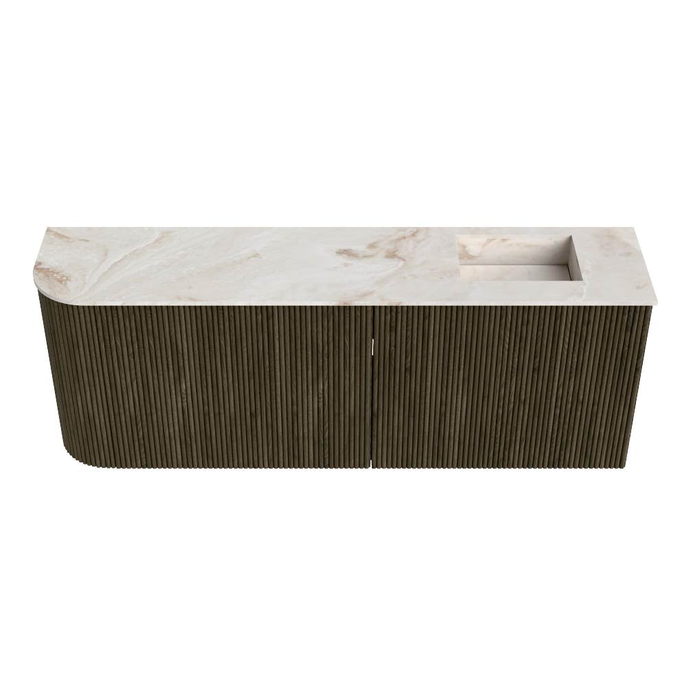 Mondiaz Toiletmeubel Joya Dlux Shadow - 111.6 cm - Wastafel FAYE Frappe - 1 kraangat - Solid Surface - Met spoelbak Rechts - Afbeelding 7