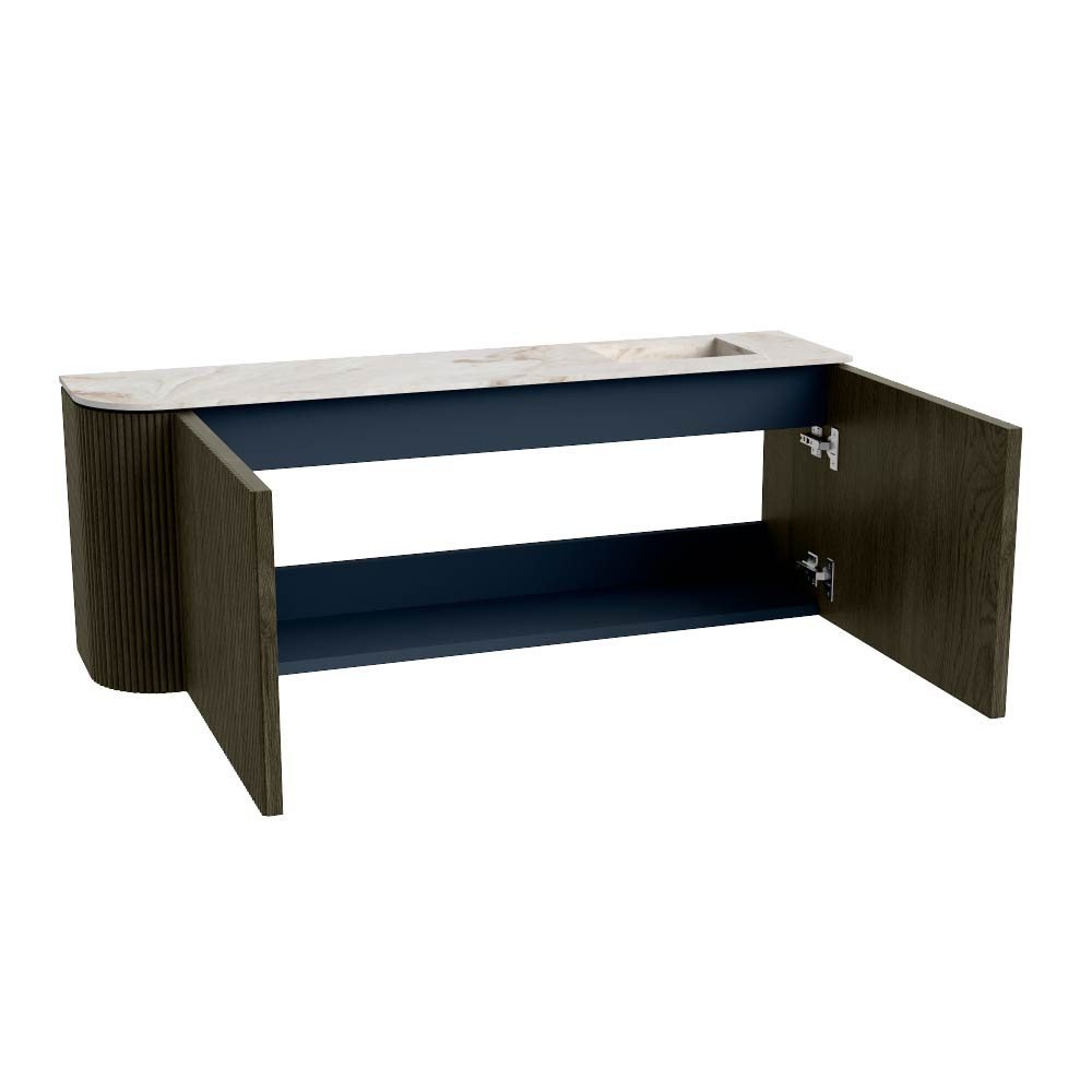 Mondiaz Toiletmeubel Joya Dlux Shadow - 111.6 cm - Wastafel FAYE Frappe - 1 kraangat - Solid Surface - Met spoelbak Rechts - Afbeelding 9
