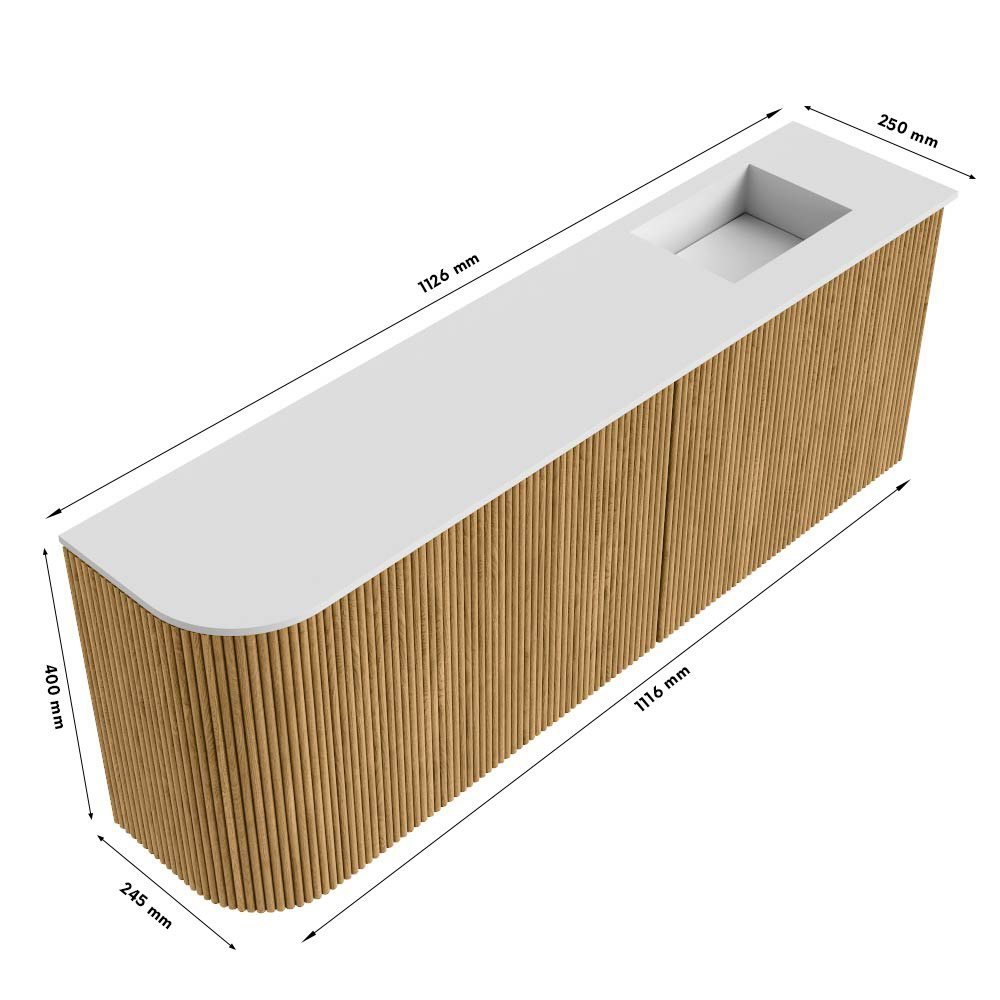 Mondiaz Toiletmeubel Joya Dlux Shadow - 111.6 cm - Wastafel FAYE Frappe - 1 kraangat - Solid Surface - Met spoelbak Rechts - Afbeelding 10