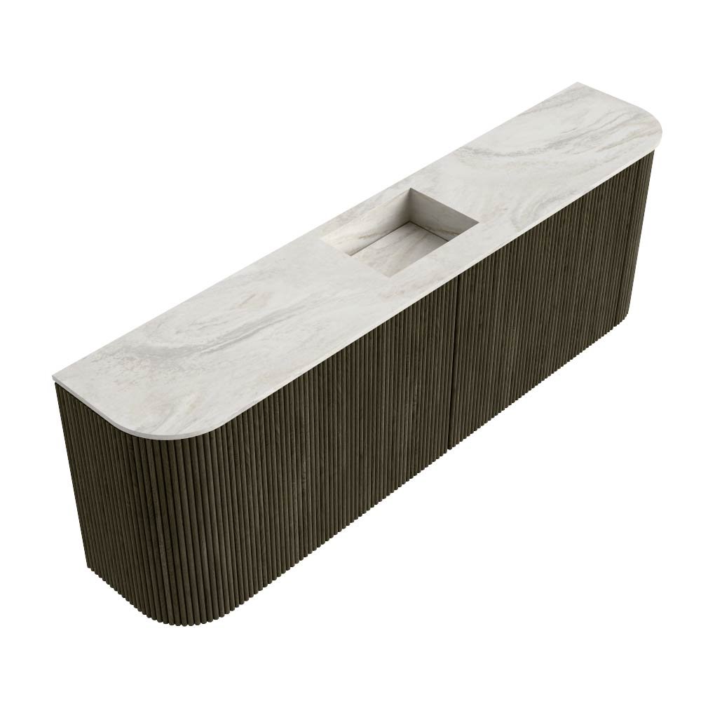 Mondiaz Toiletmeubel Joya Dlux Shadow - 123.2 cm - Wastafel FAYE Ostra - Zonder kraangat(en) - Solid Surface - Met spoelbak Midden - Afbeelding 6