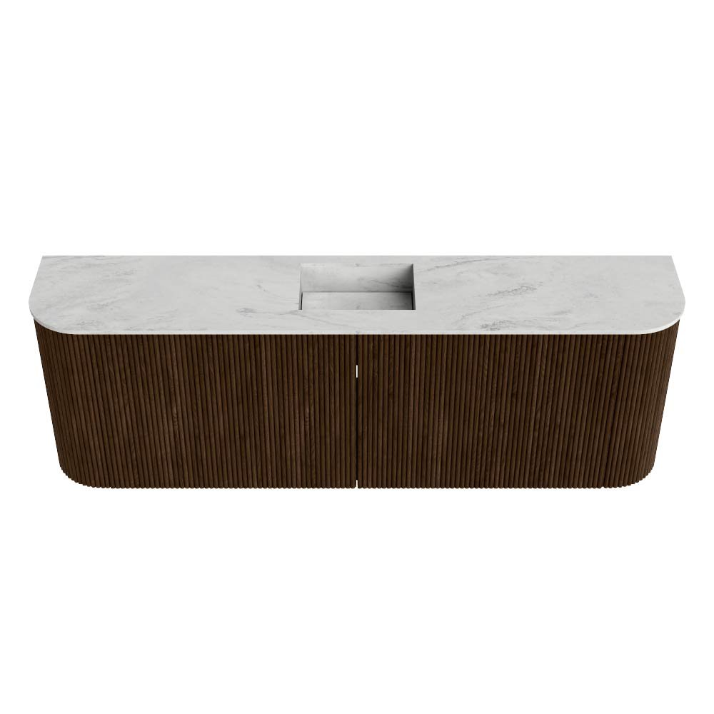 Mondiaz Toiletmeubel Joya Dlux Walnut - 123.2 cm - Wastafel FAYE Opalo - 1 kraangat - Solid Surface - Met spoelbak Midden - Afbeelding 7