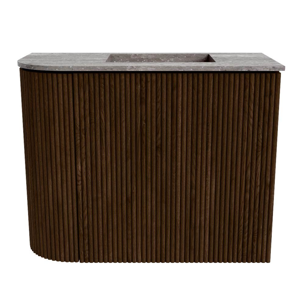 Mondiaz Toiletmeubel Joya Dlux Walnut - 51.6 cm - Wastafel FAYE Oza - 1 kraangat - Solid Surface - Met spoelbak Rechts - Afbeelding 8