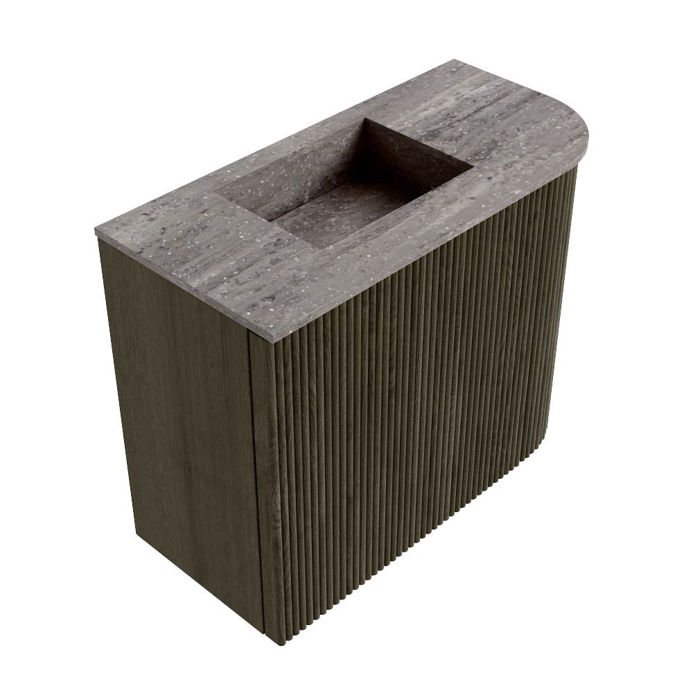 Mondiaz Toiletmeubel Joya Dlux Shadow - 51.6 cm - Wastafel FAYE Saba - Zonder kraangat(en) - Solid Surface - Met spoelbak Links - Afbeelding 6