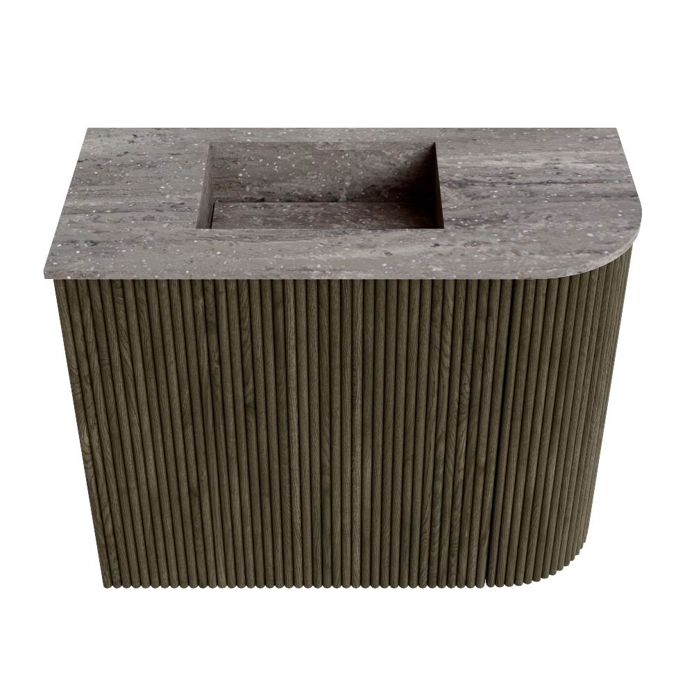 Mondiaz Toiletmeubel Joya Dlux Shadow - 51.6 cm - Wastafel FAYE Saba - Zonder kraangat(en) - Solid Surface - Met spoelbak Links - Afbeelding 7