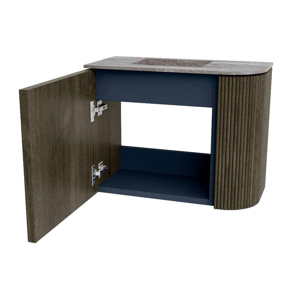 Mondiaz Toiletmeubel Joya Dlux Shadow - 51.6 cm - Wastafel FAYE Saba - Zonder kraangat(en) - Solid Surface - Met spoelbak Links - Afbeelding 9