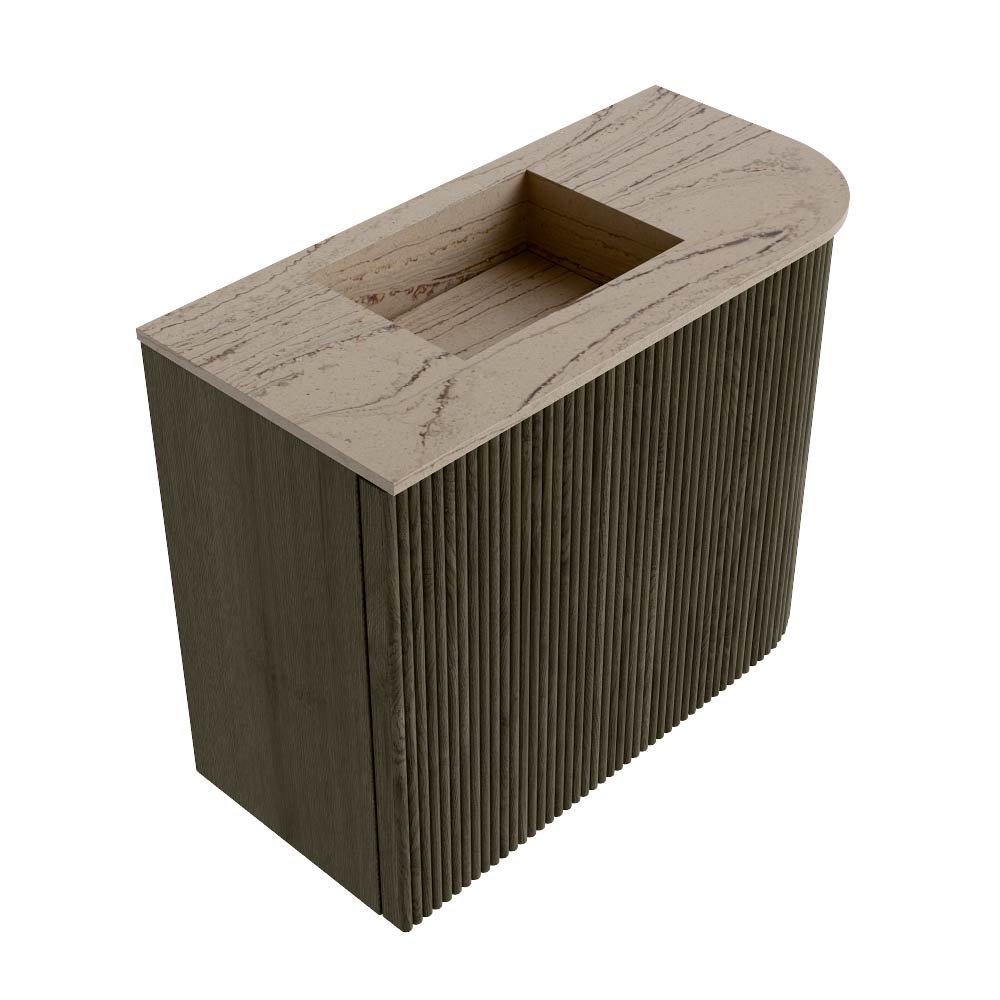 Mondiaz Toiletmeubel Joya Dlux Shadow - 51.6 cm - Wastafel FAYE Arena - 1 kraangat - Solid Surface - Met spoelbak Links - Afbeelding 6