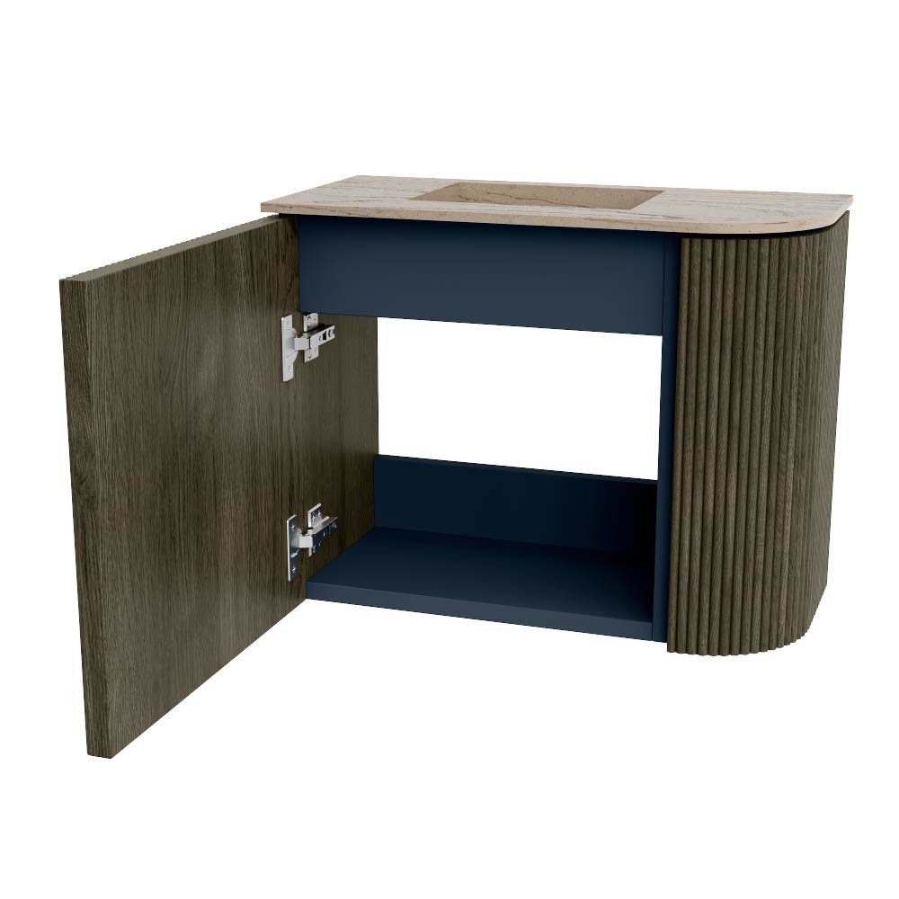 Mondiaz Toiletmeubel Joya Dlux Shadow - 51.6 cm - Wastafel FAYE Arena - 1 kraangat - Solid Surface - Met spoelbak Links - Afbeelding 9